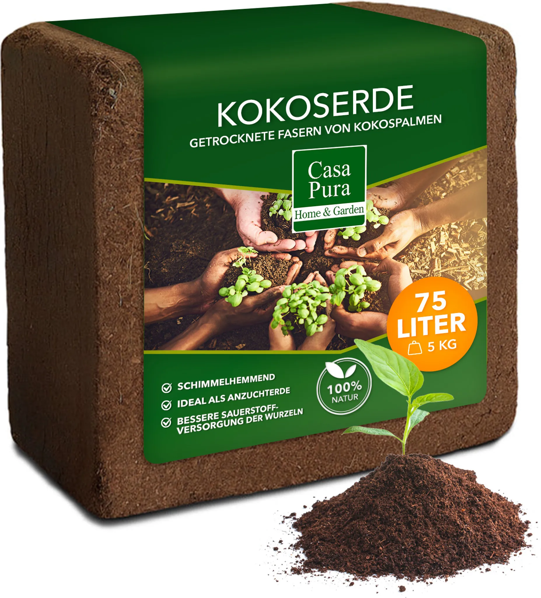 Kokoserde als Block gepresste Blumenerde aus Kokosfasern 5