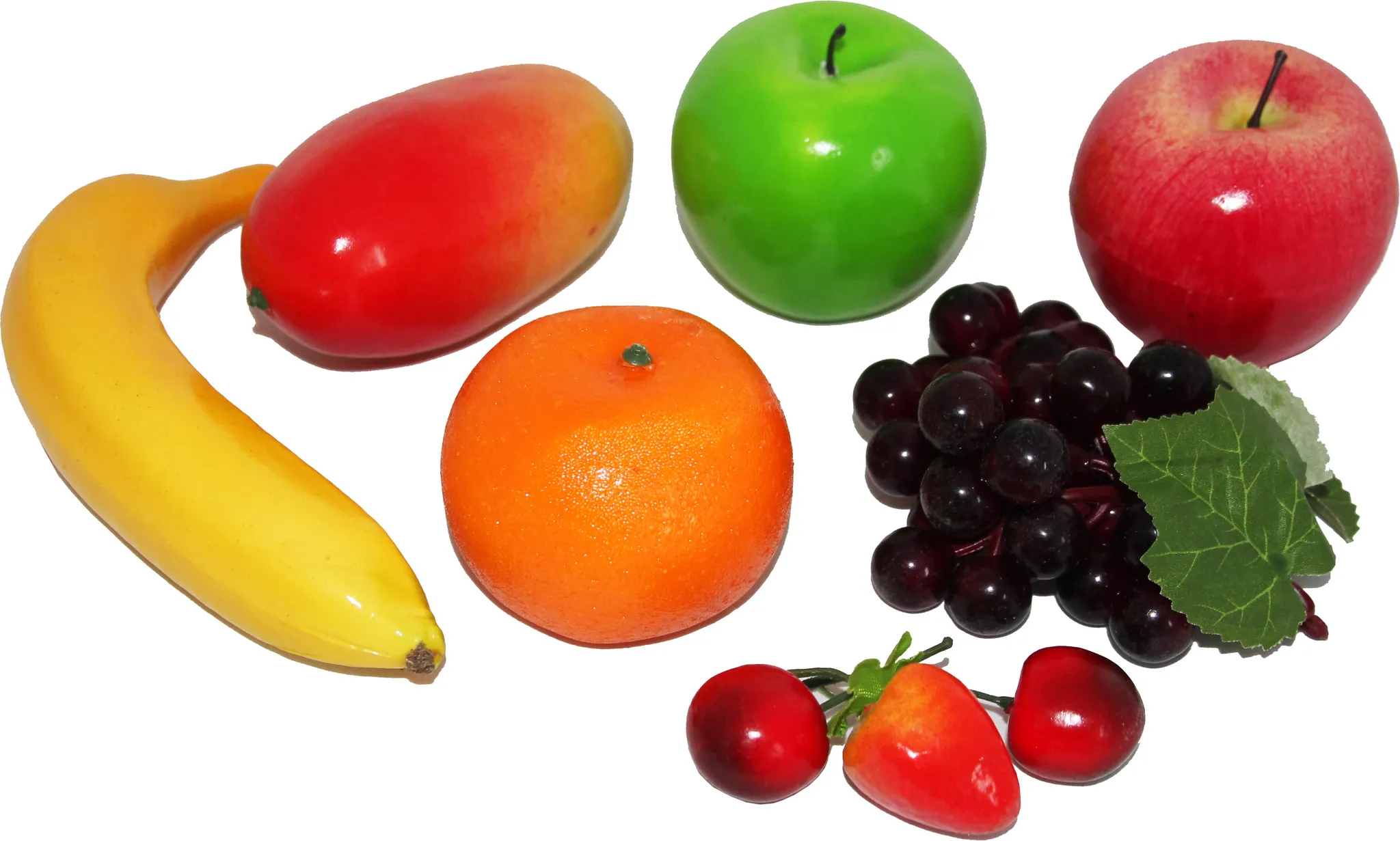Deko Frchte Mix knstlich 9 Stck Apfel grn, Apfel Rot,