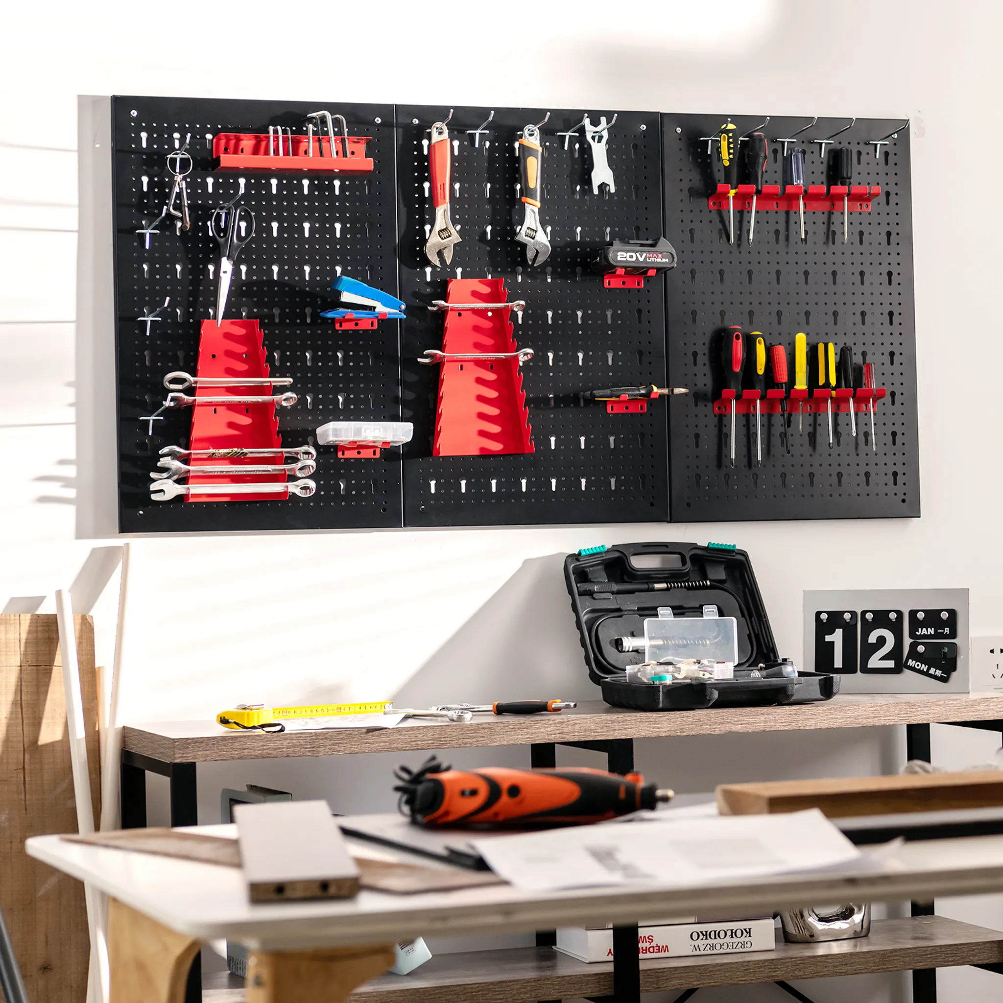 Ścianka narzędziowa COSTWAY 120x60cm z 25 akcesoriami