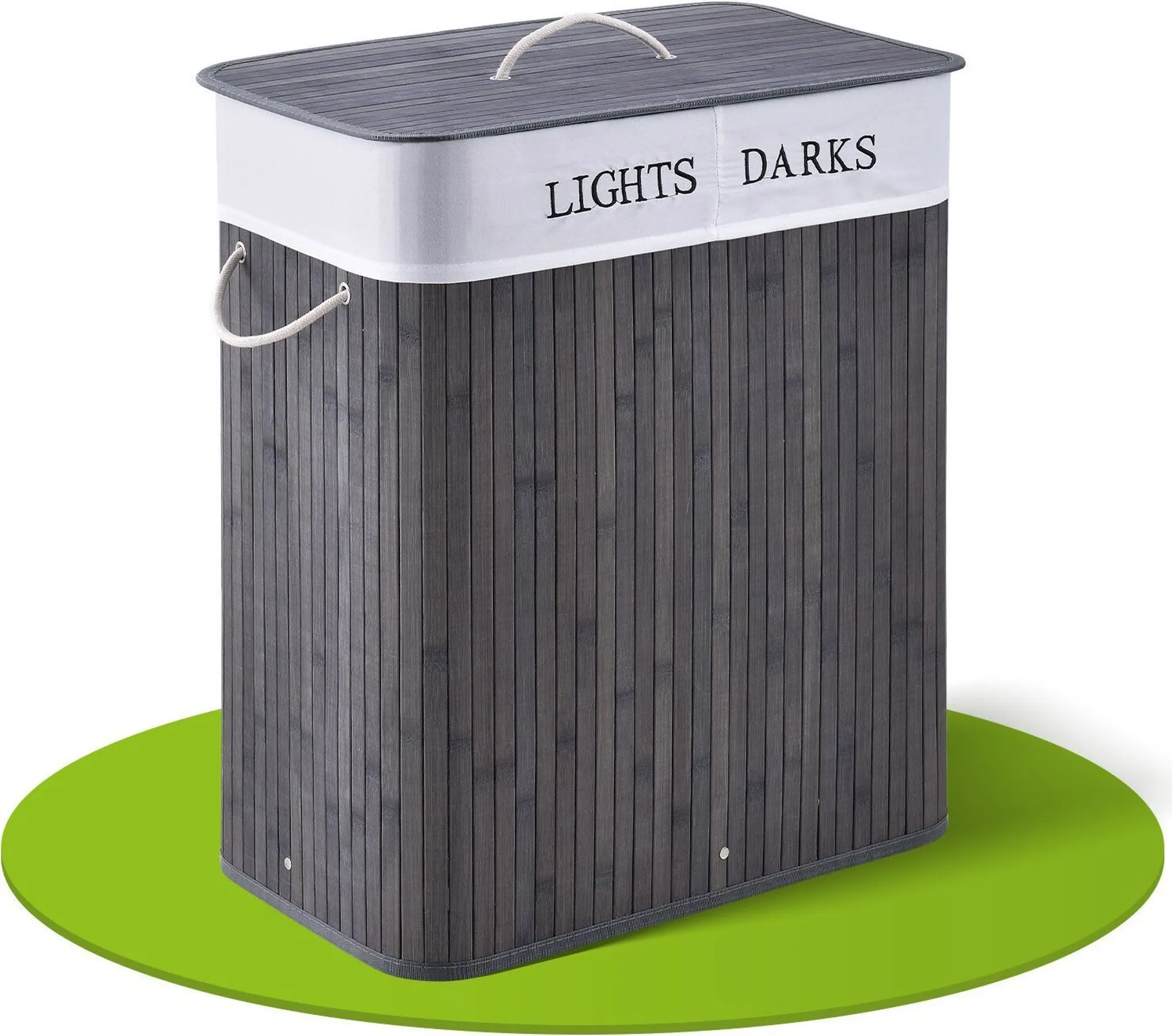TATAY Wäschekorb Bohol Mit Deckel – 60 Liter, Aus 100% Recyceltem Polypropylen, BPA-frei, Maße 42,5x35,5x62 Cm