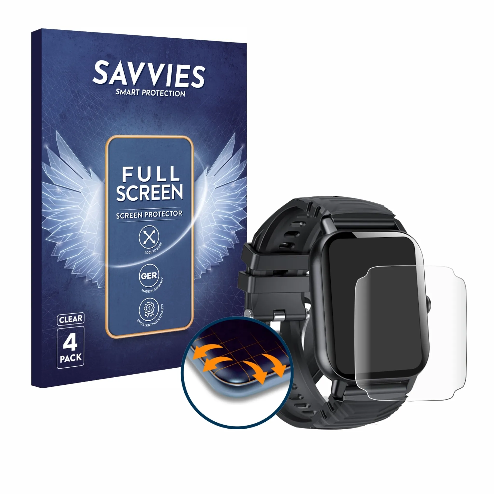 SAVVIES 2x Xtreme Glass 3D Full Cover Panzerglas Schutzfolie(für