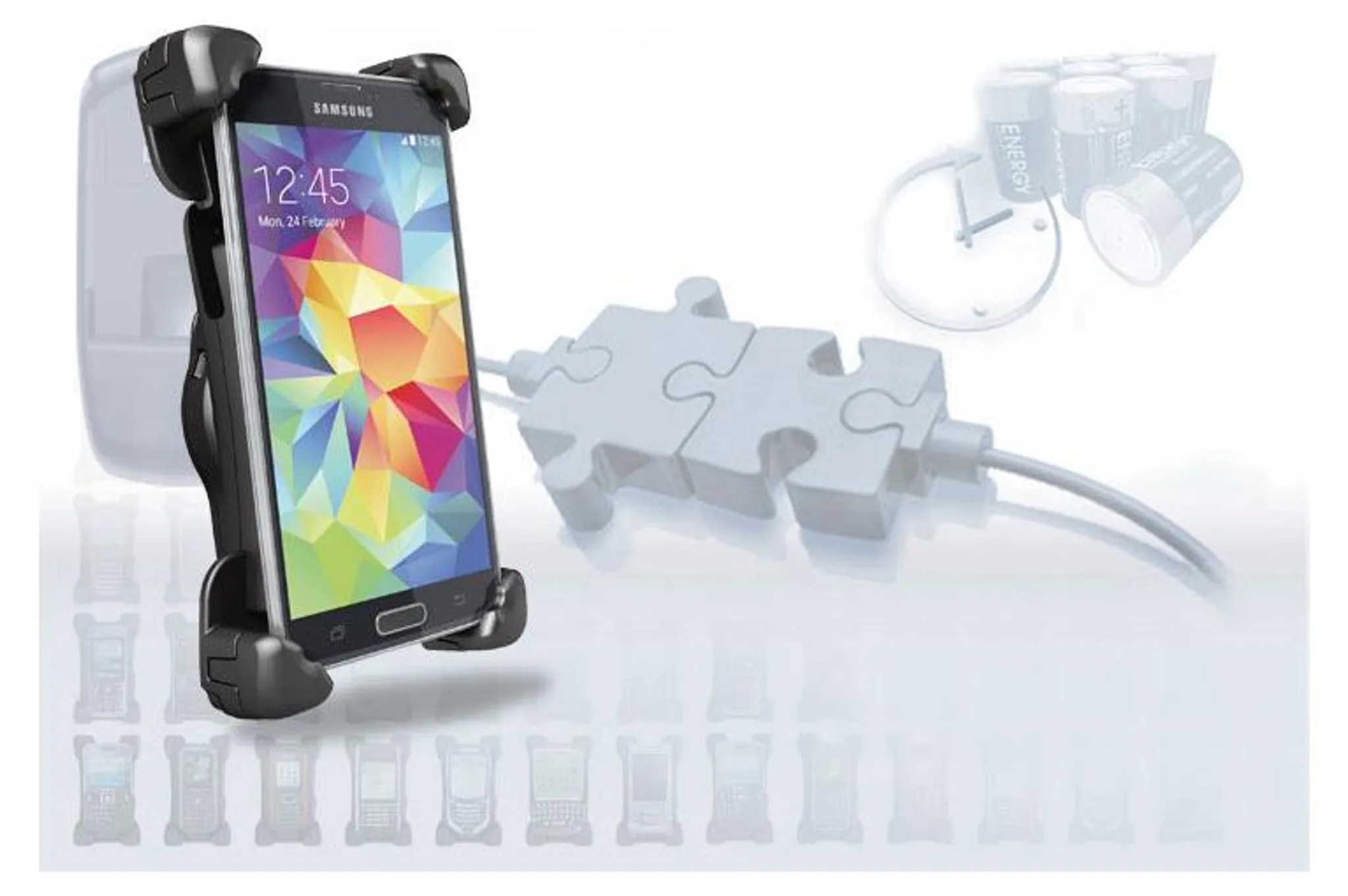 Supporto Universale Per Smartphone Bury UNI System 9 Active Cradle - Supporto Girevole Con Ricarica