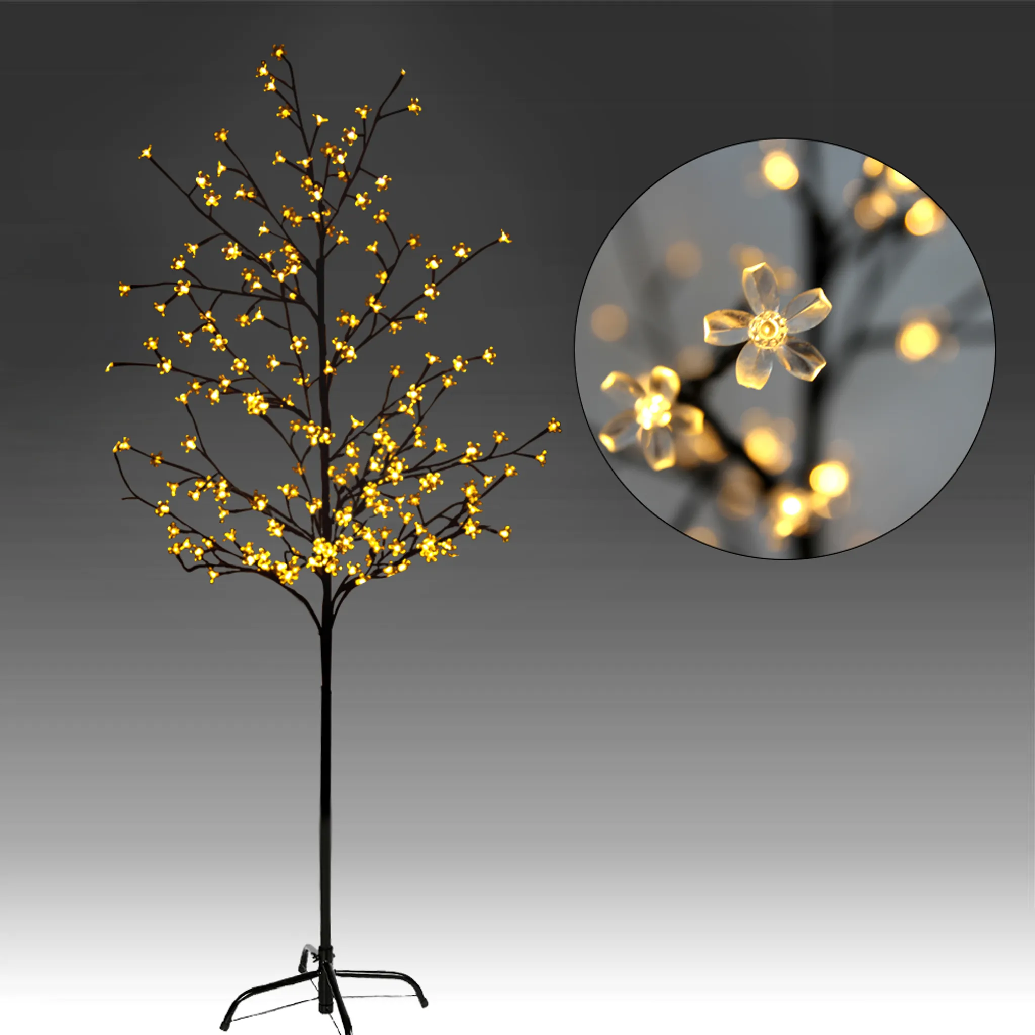 Lichterbaum 120 cm groß mit 300 LED in warmweiß