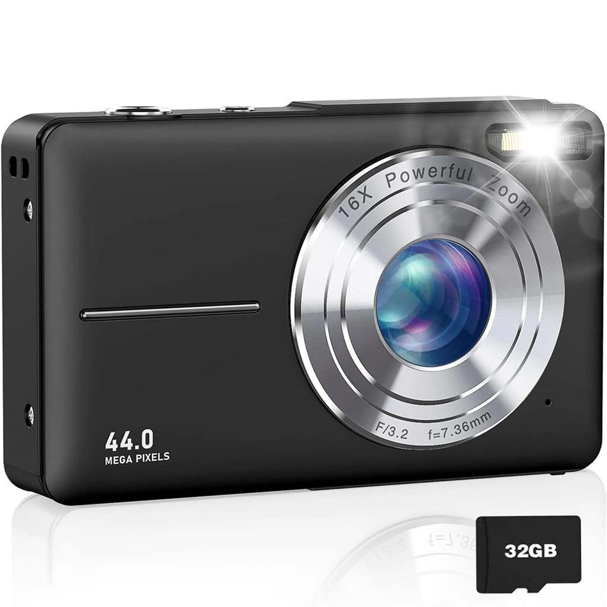 acchina Fotografica Digitale Fotocaera Copatte con Scheda 32GB, 44P