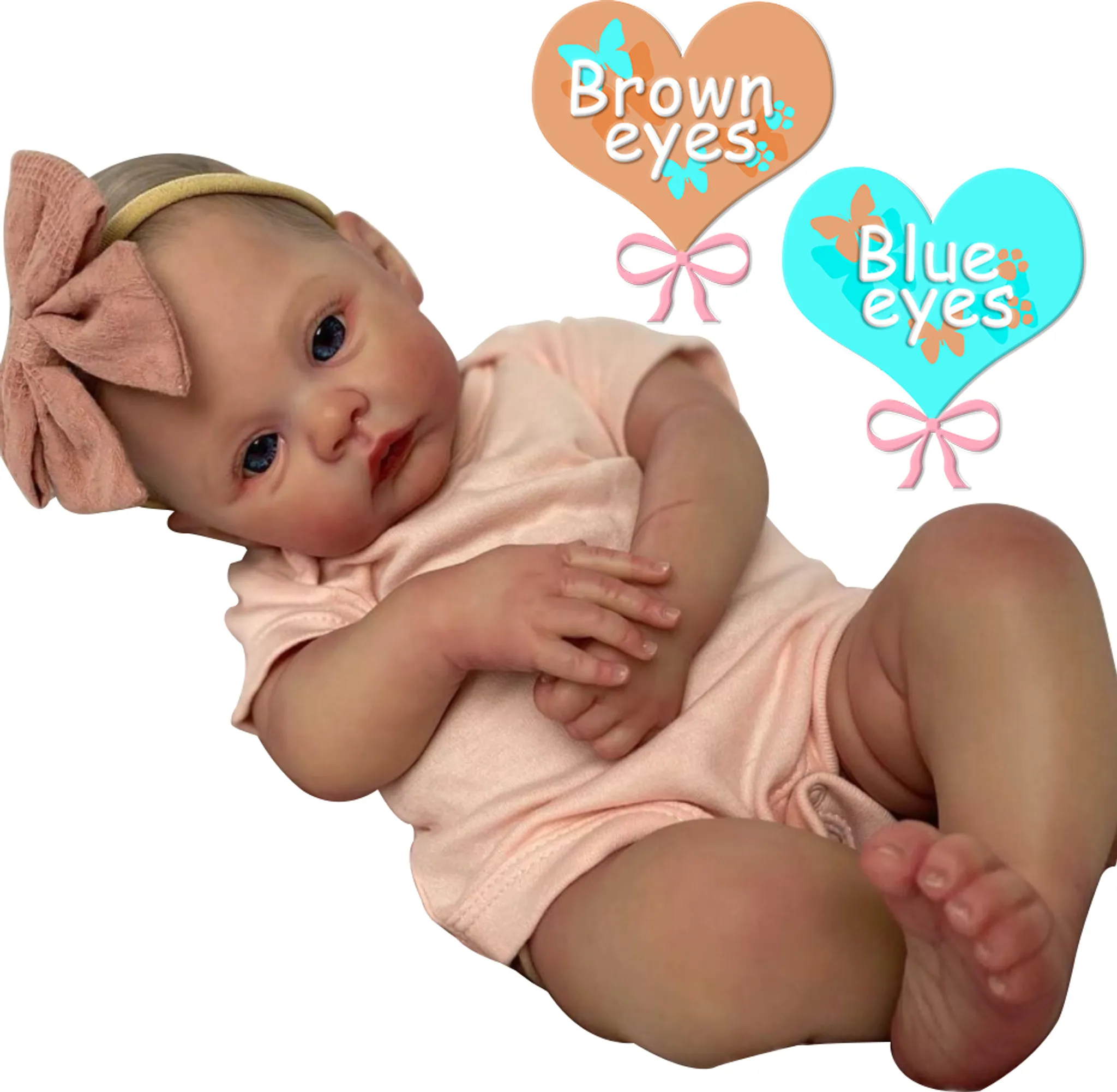 Poupée Bébé Reborn Fille Nouveau-né Baby Doll Poupée Yeux Bleus Réaliste 45cm | Rakuten