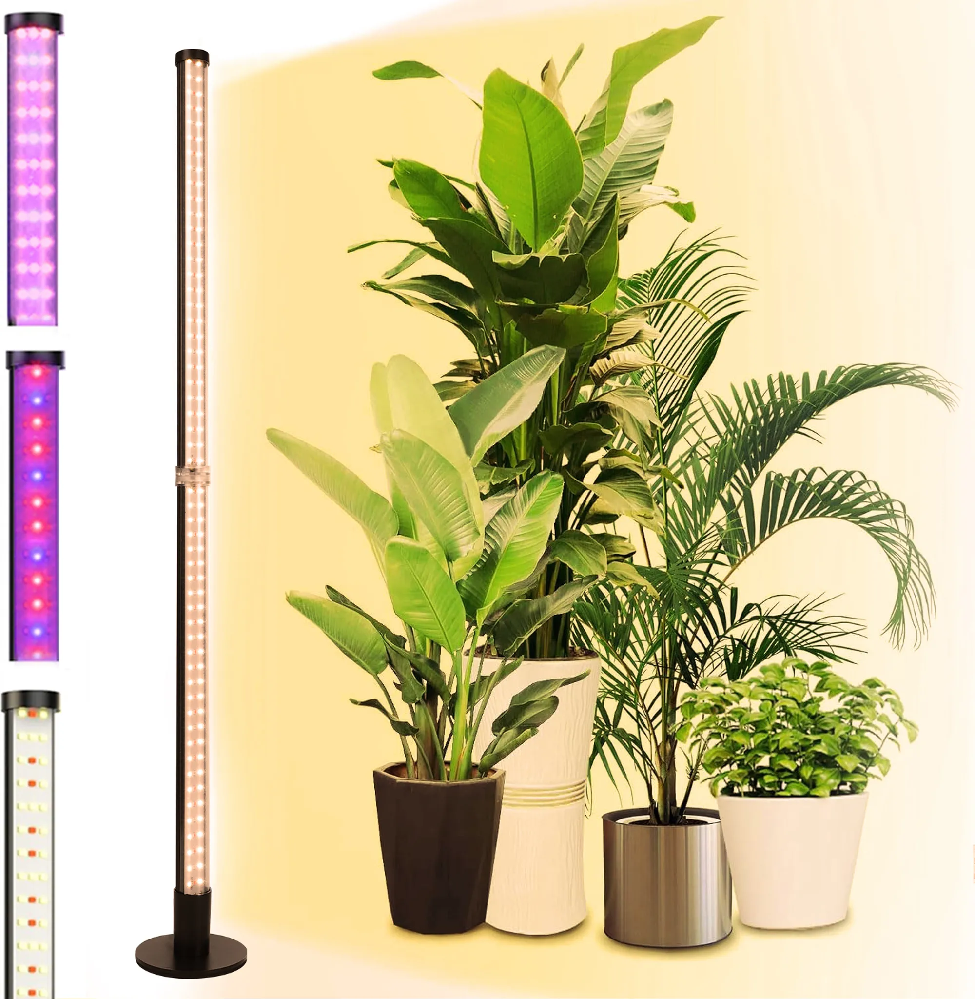 Lampada LED T5 Per Piante Barrina | 29 Cm | Spettro Completo Giallo | 96 LED, 20W | Con Interruttore E Spina | 4 Pezzi Collegabili