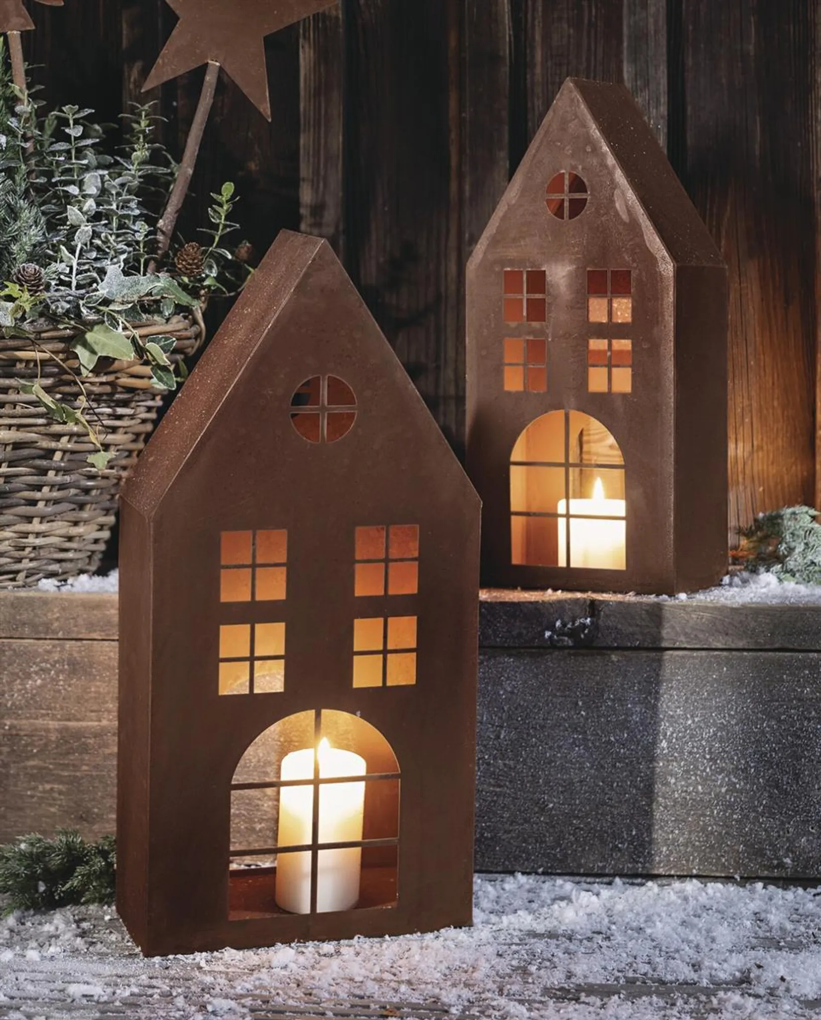 Relaxdays Photophore Maison Porcelaine Blanche - Bougie Chauffe-Plat - Ambiance Cosy