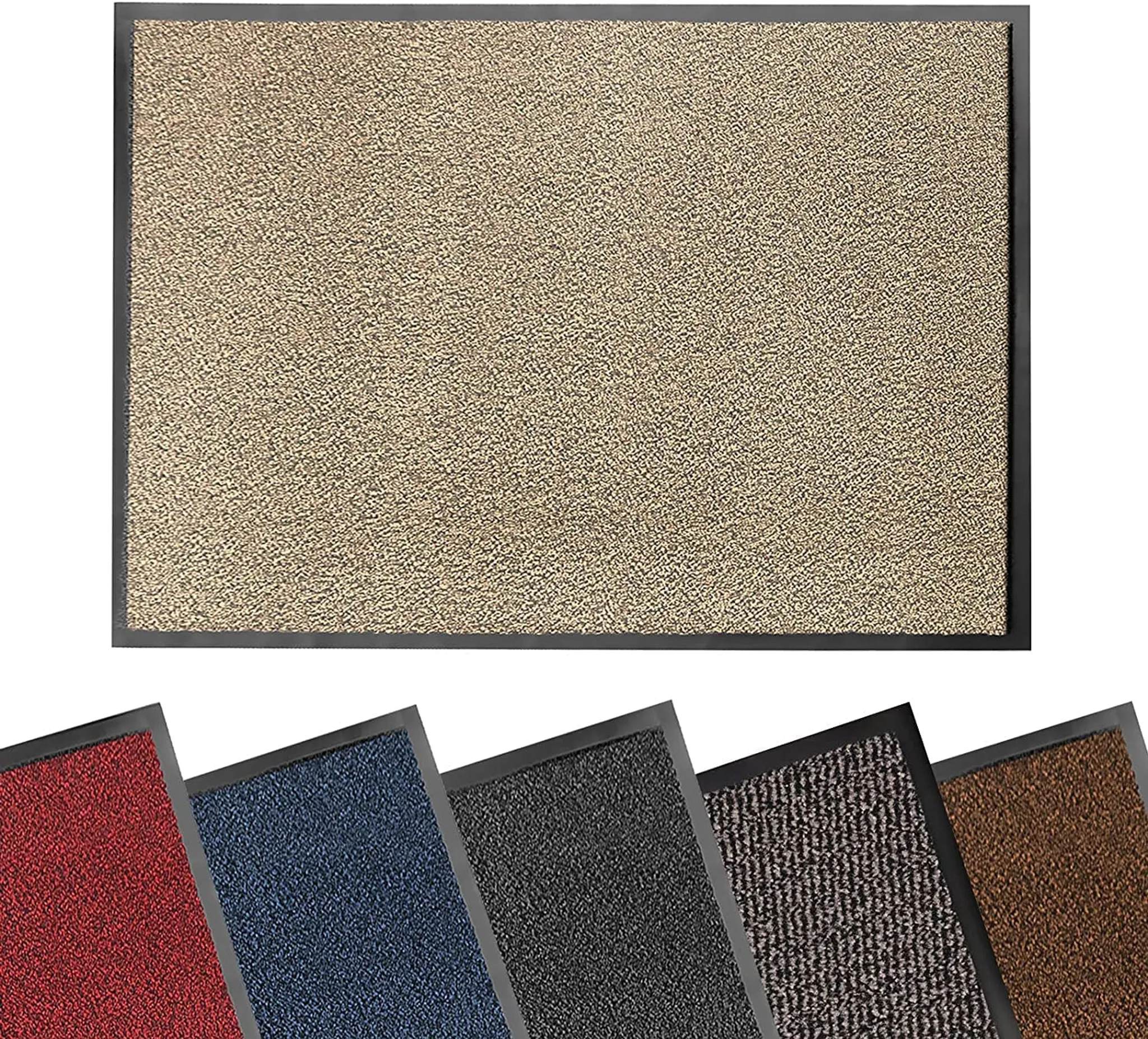 etm® Schmutzfangmatte - Fußmatte in vielen Größen - Türmatte Fußabstreifer  für Haustür innen und außen (Rot, 90x300 cm)