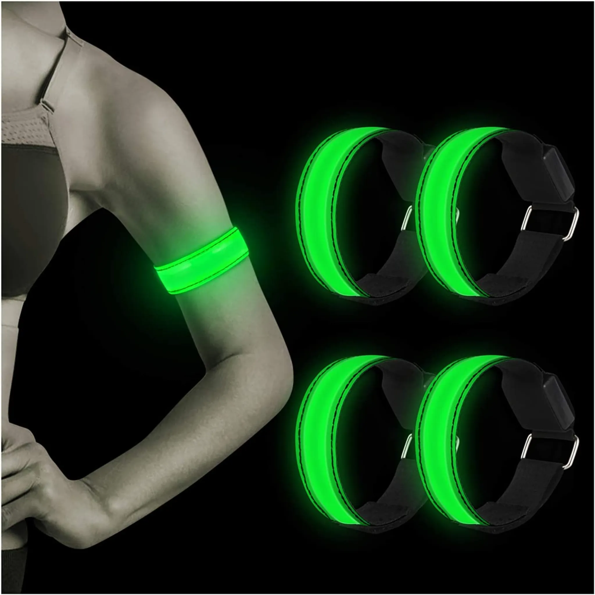 LED Armband Aufladbar Reflektier Leuchtarmband mit USB Armbänder