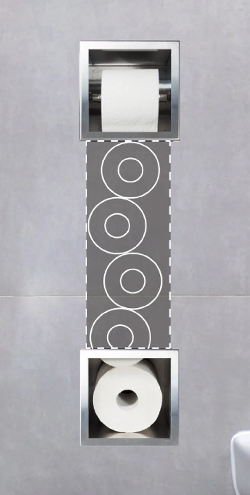 Toilettenpapierspender Mit Wandnische – Edelstahl, Mattschwarz, 40x20x10 Cm