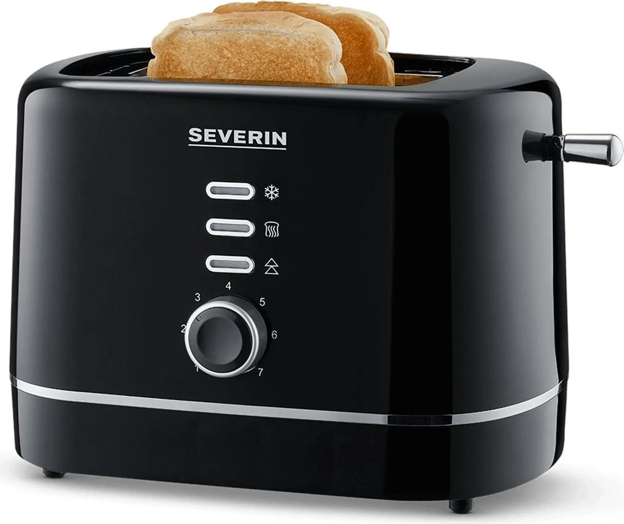 4-Scheiben Toaster Von Geepas – 7 Bräunungsstufen, 1750W, Mit Aufwärm-, Abtau- & Abbruch-Funktion, Schwarz