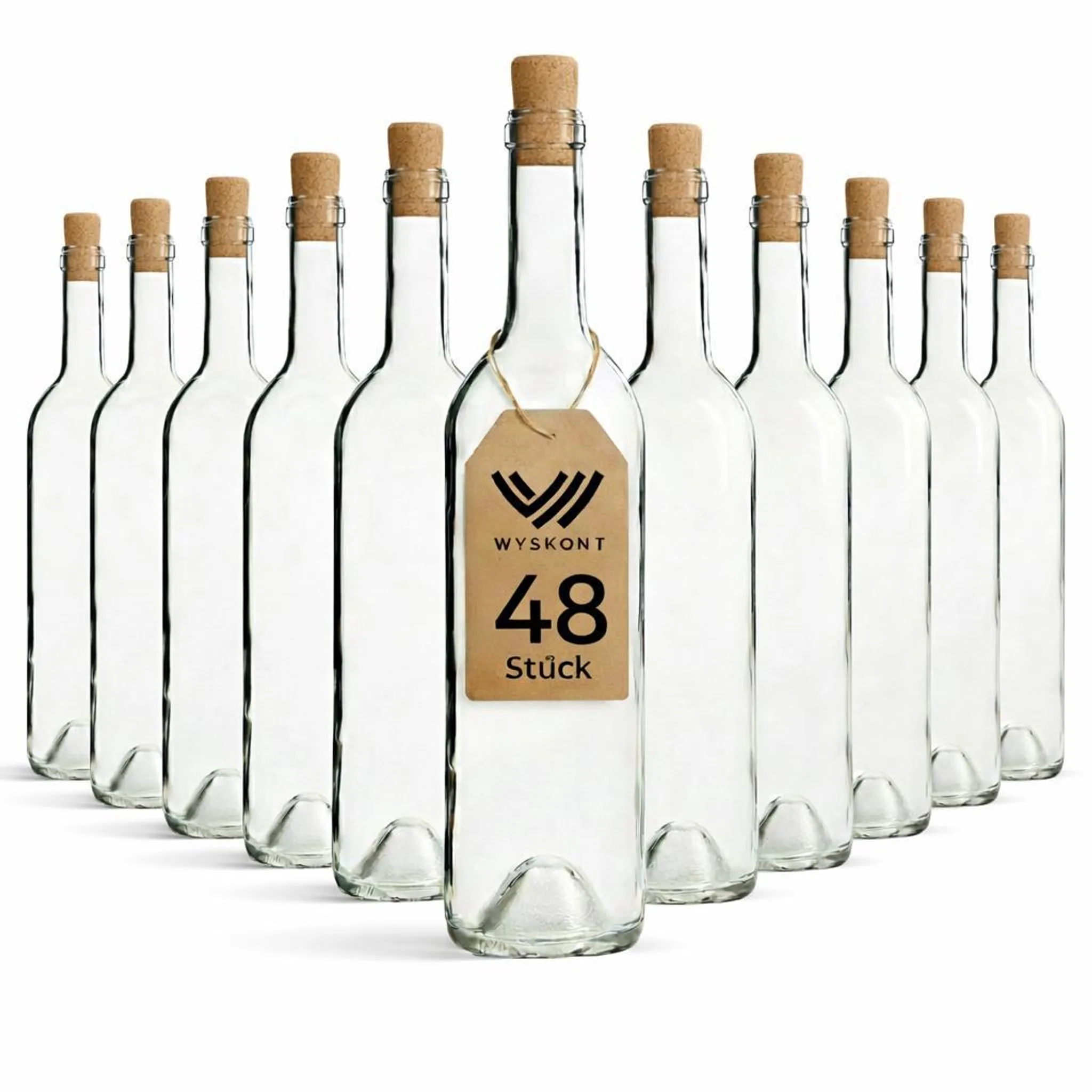 Weinflasche 750 ml Bordeaux 48 Stück, Weiß Weinflasche mit