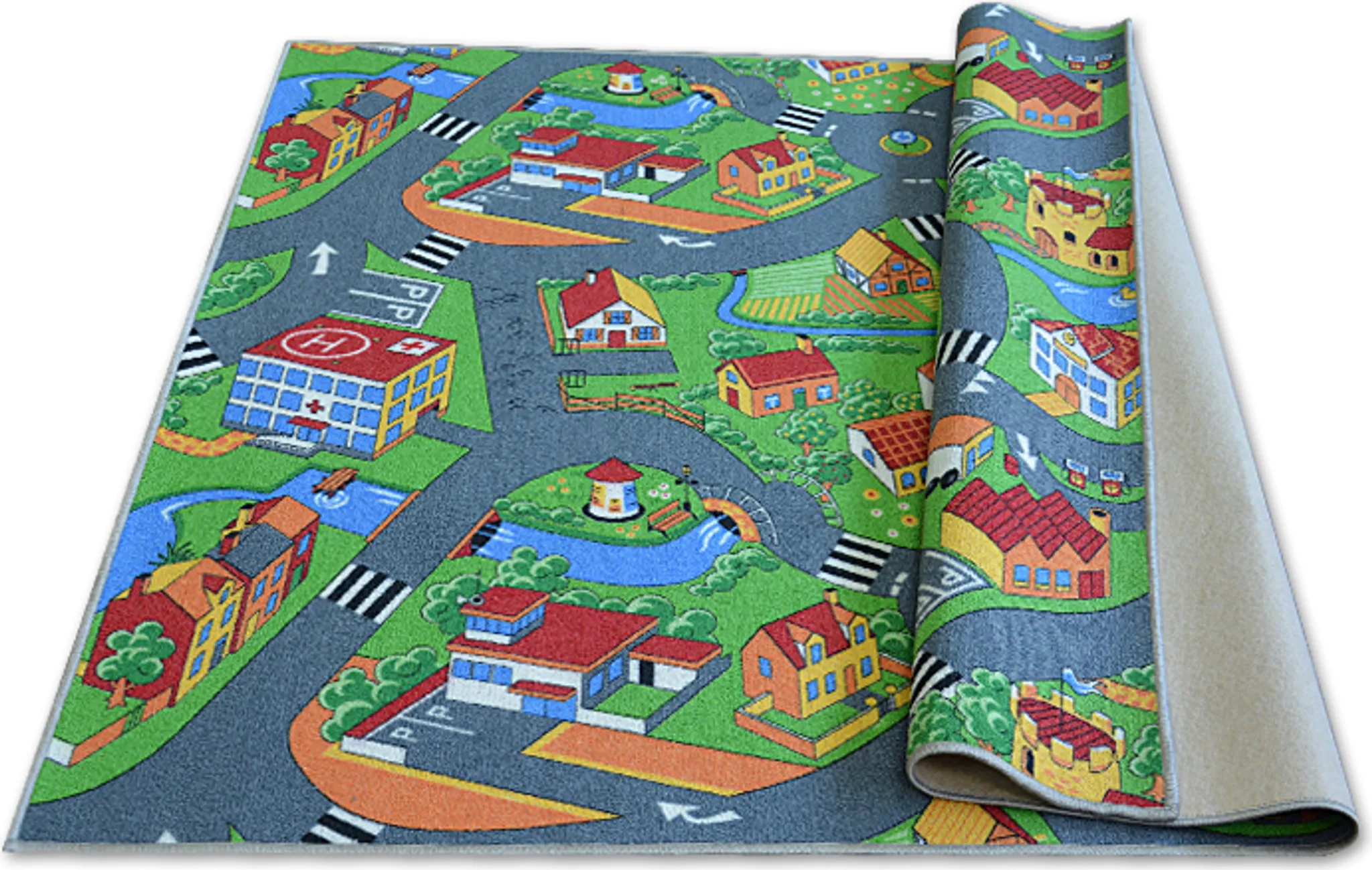 Tappeto kids viuzze LITTLE VILLAGE multicolore 150x150 cm