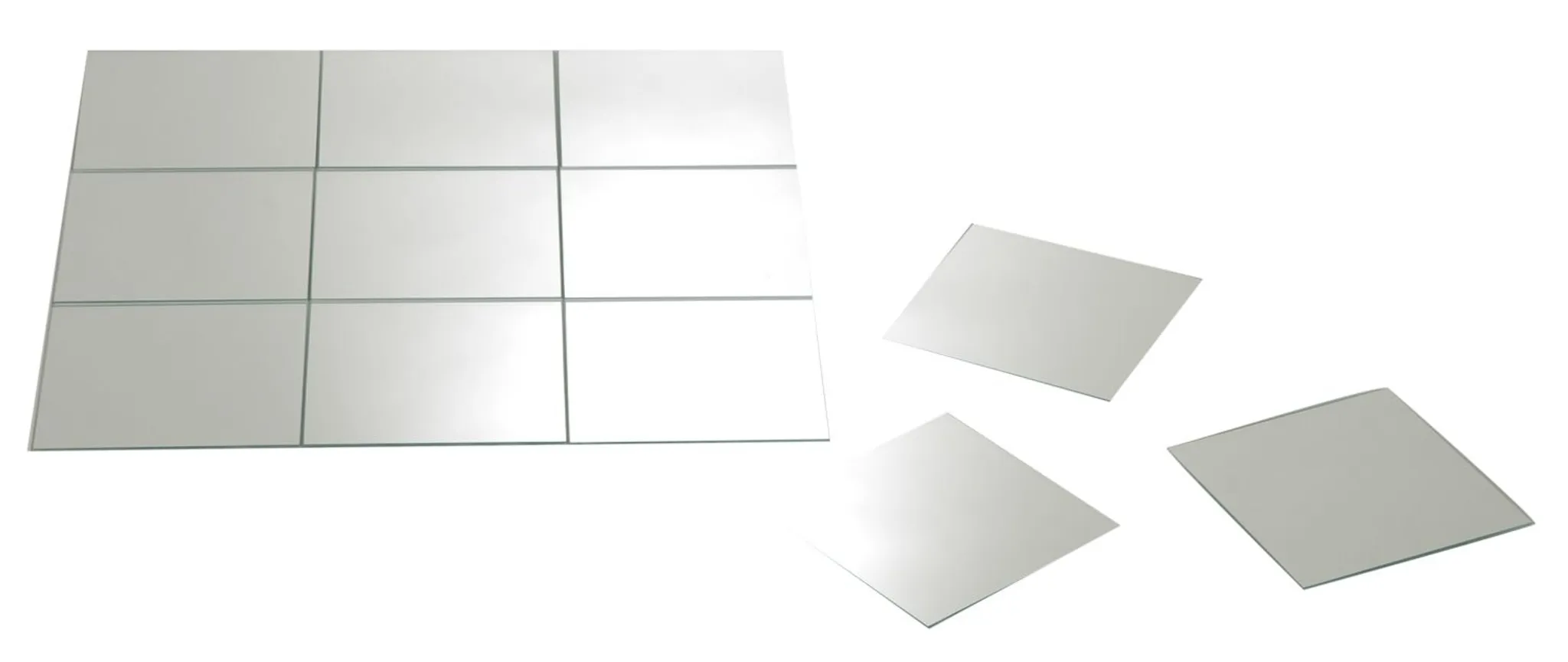 Deko Spiegel, selbstklebend, 10 x 10 mm, 150 Stück, silber