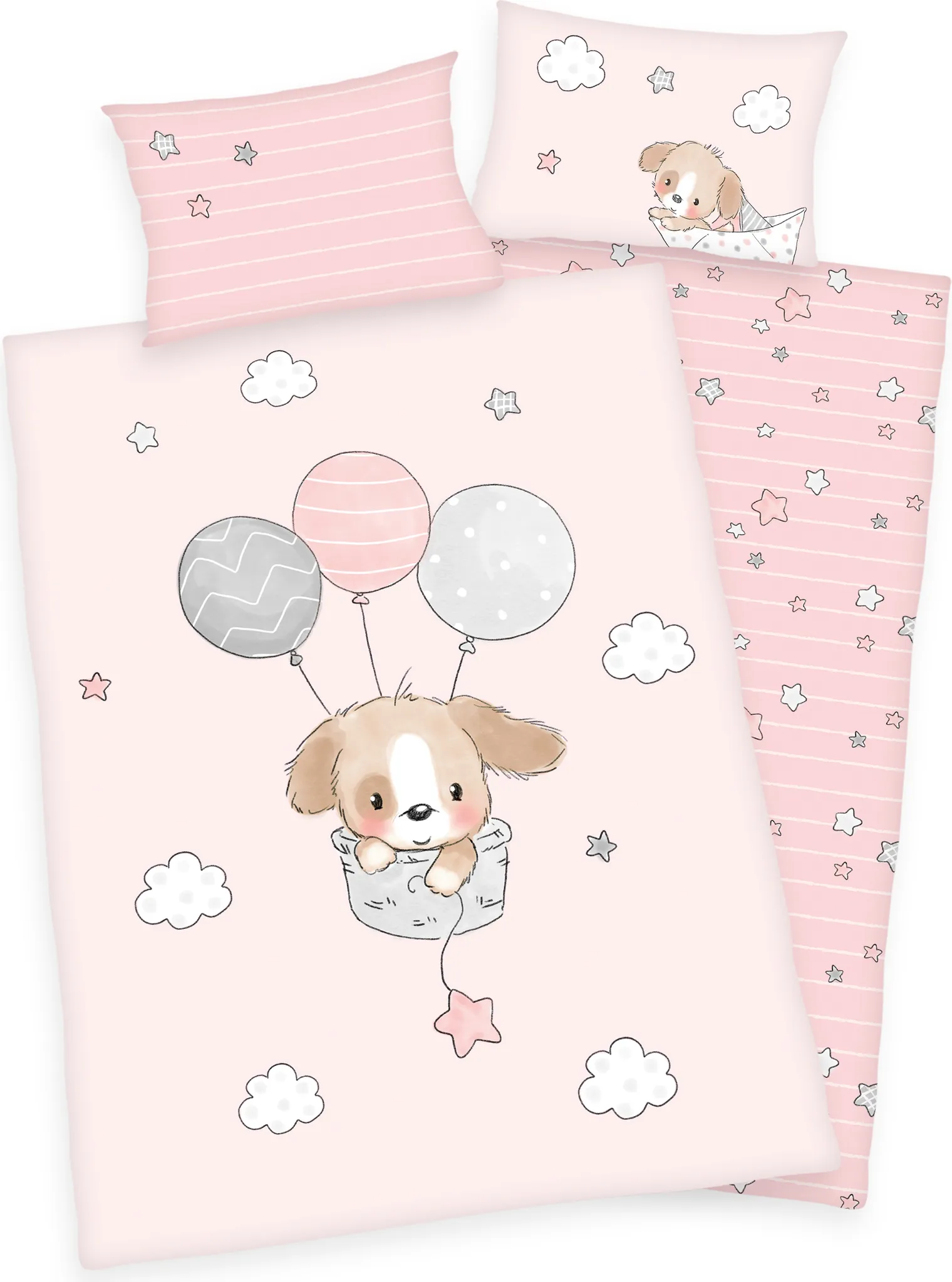 Herding Bio-Bettwäsche-Set Für Kleinkinder – GOTS Zertifiziert, Wendemotiv Lieblingsmensch, 100x135cm + 40x60cm