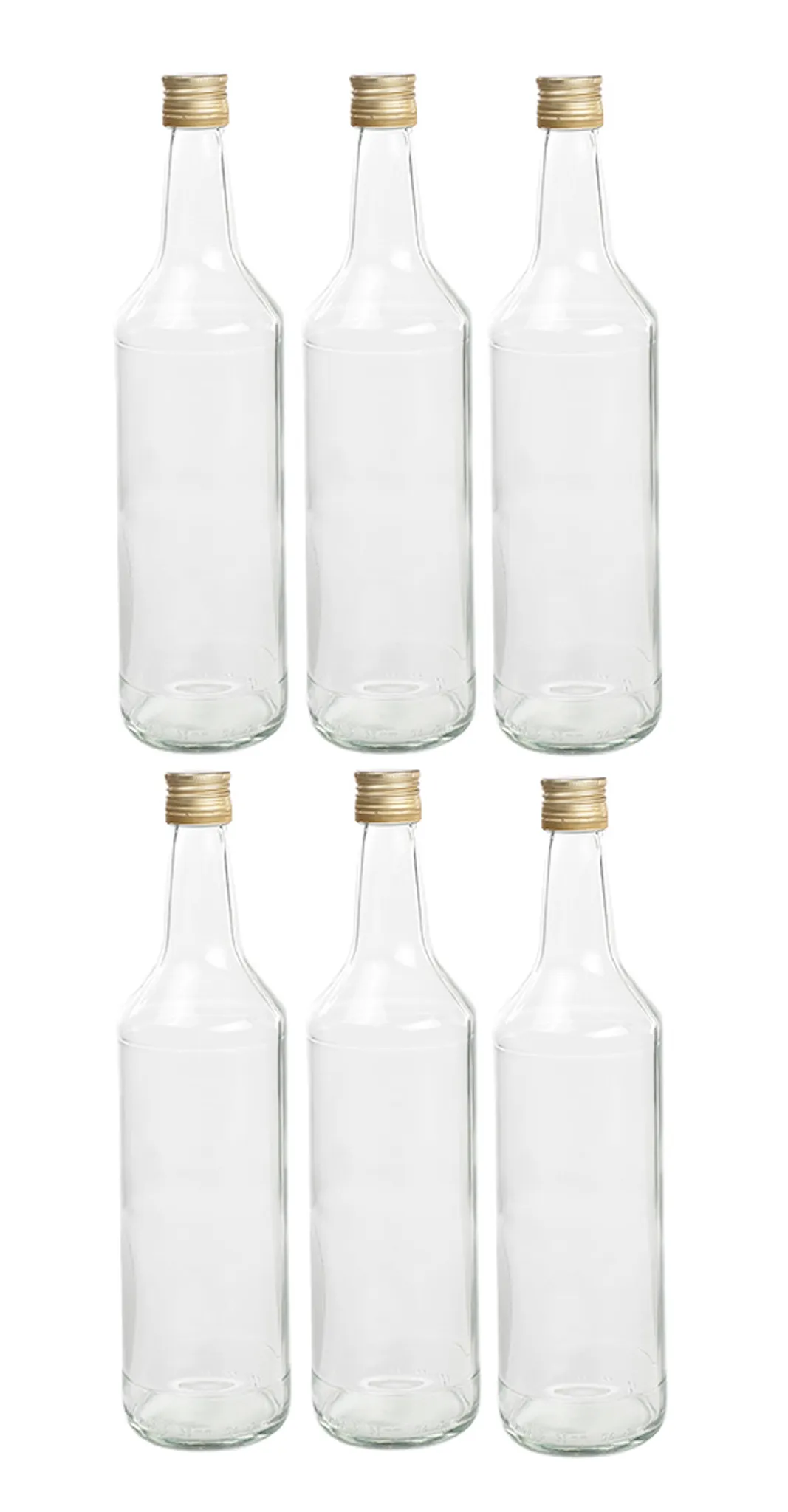 6 x Glasflasche á 1000ml mit Schraubverschluss