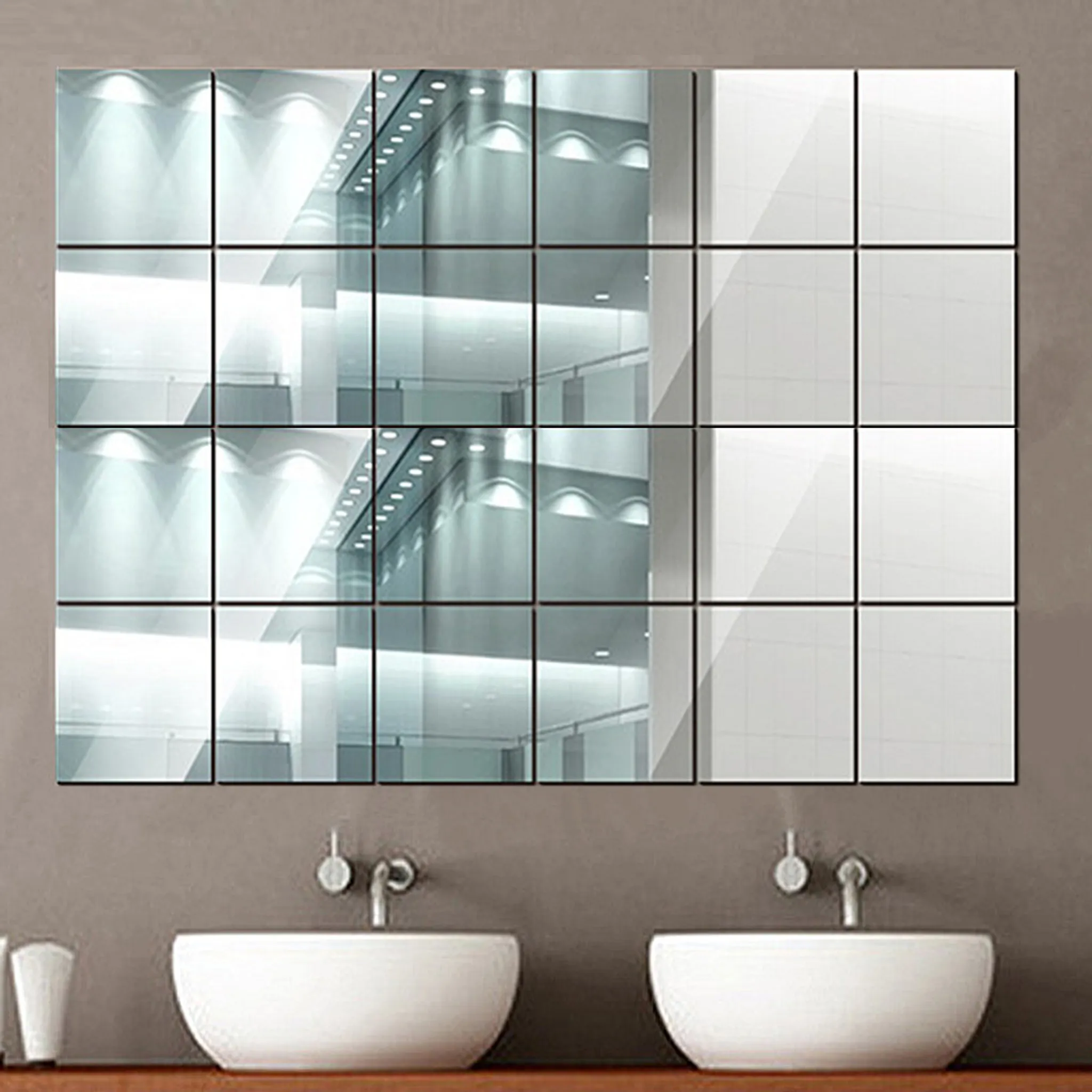 Bizaical Wandspiegel 18 Stück Spiegel Aufkleber Spiegelfliesen