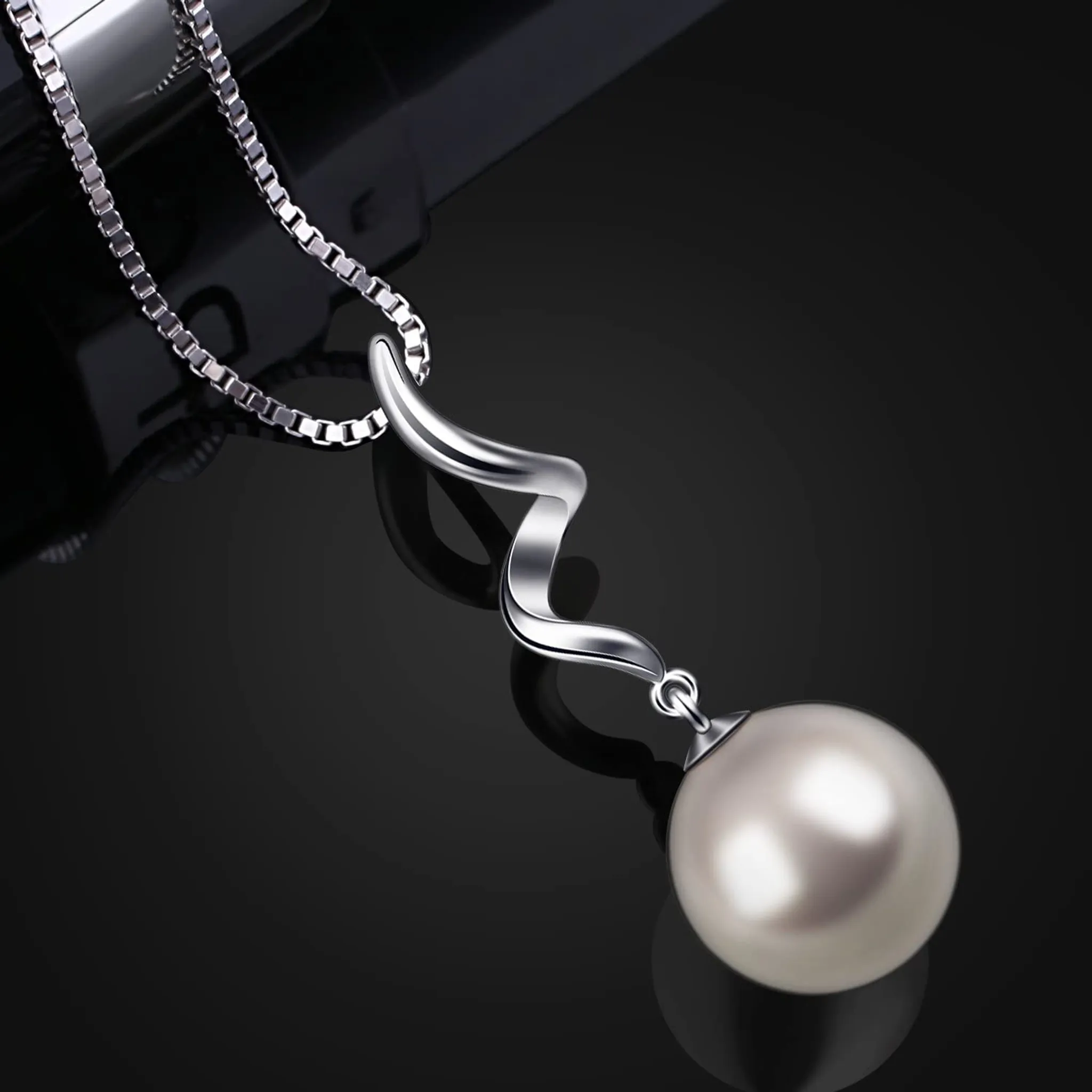 Halskette echt Anhänger mit 925er Perle