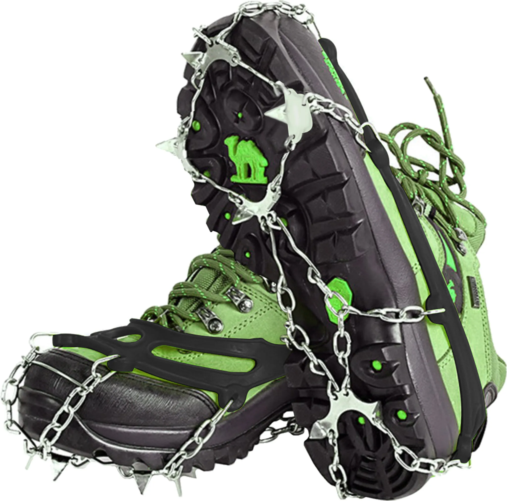 Crampons Antidérapants Pour Chaussures - 8 Dents Acier Inox - Pour Neige Et Glace - Unisexe Randonnée, Marche, Pêche