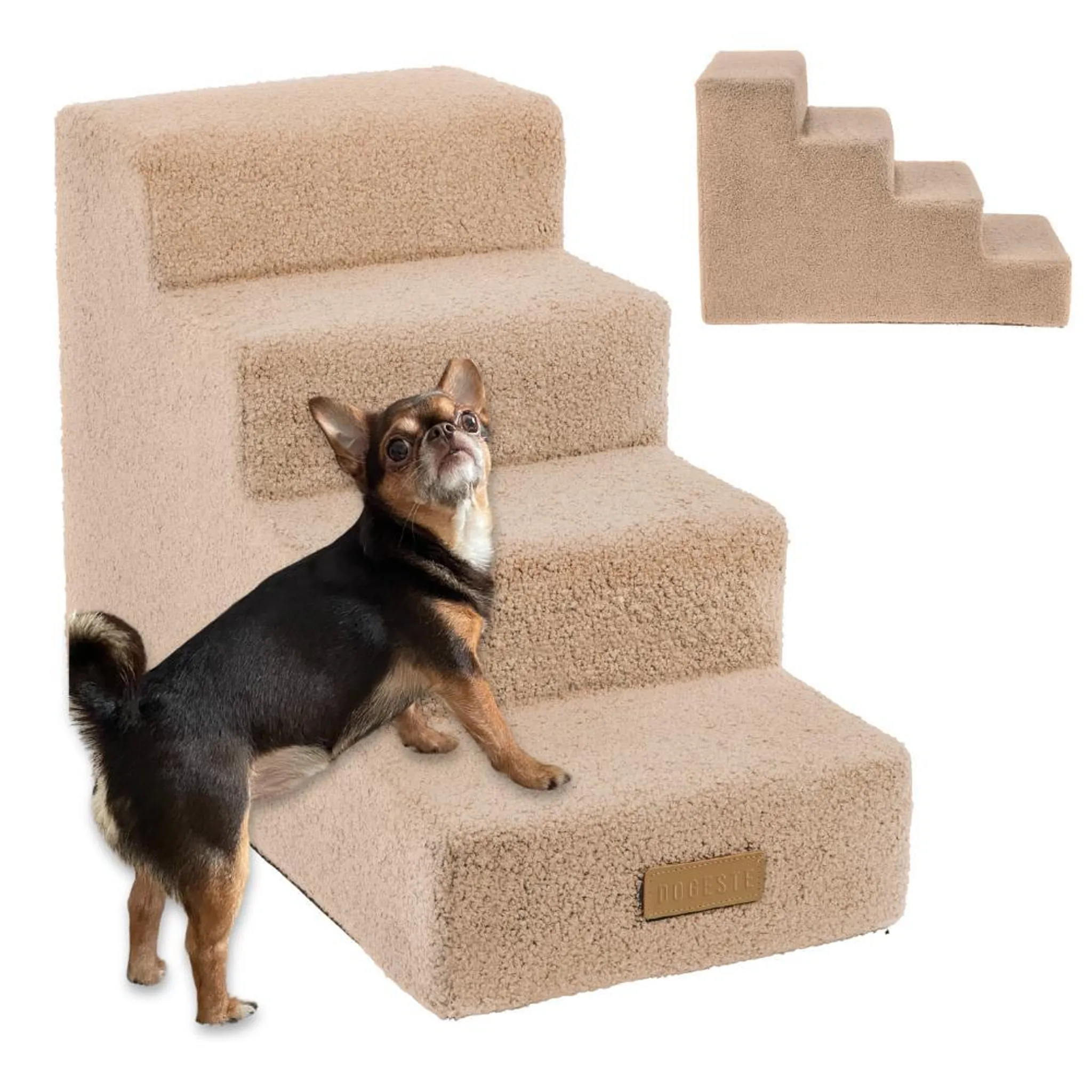 Scale Per Cani E Gatti A 3 Gradini: Antiscivolo, Rivestimento Lavabile, Ideali Per Divano E Letto, 40 Cm! Aiuto Per Cani Anziani