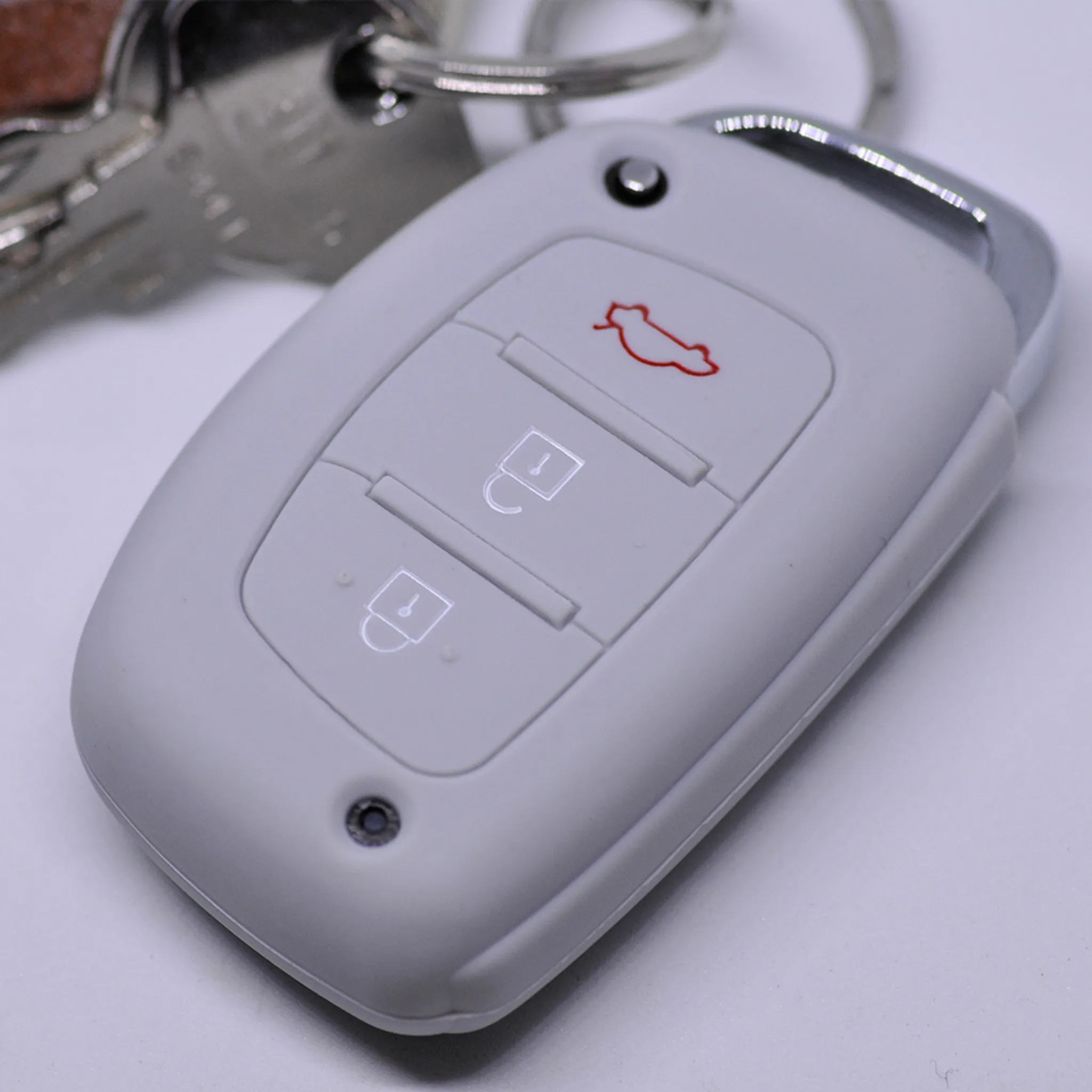 KEYLESS Schlüssel Hülle Grau Kompatibel mit VW Passat B8 Arteon Skoda  Kodiaq: : Computer & Zubehör