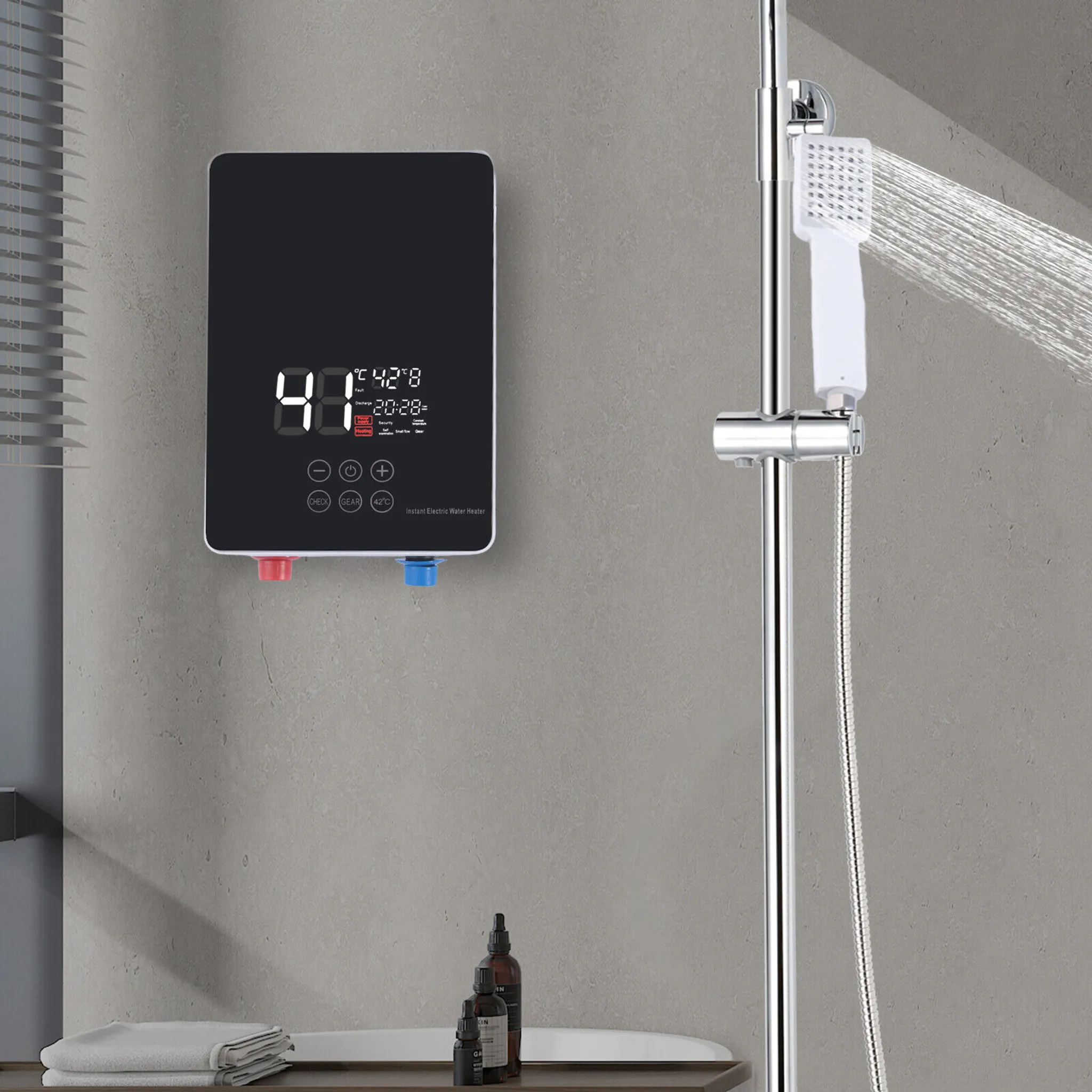 Küchenarmatur 3300W Elektro-Warmwasser-Heizung-Hahn-LED