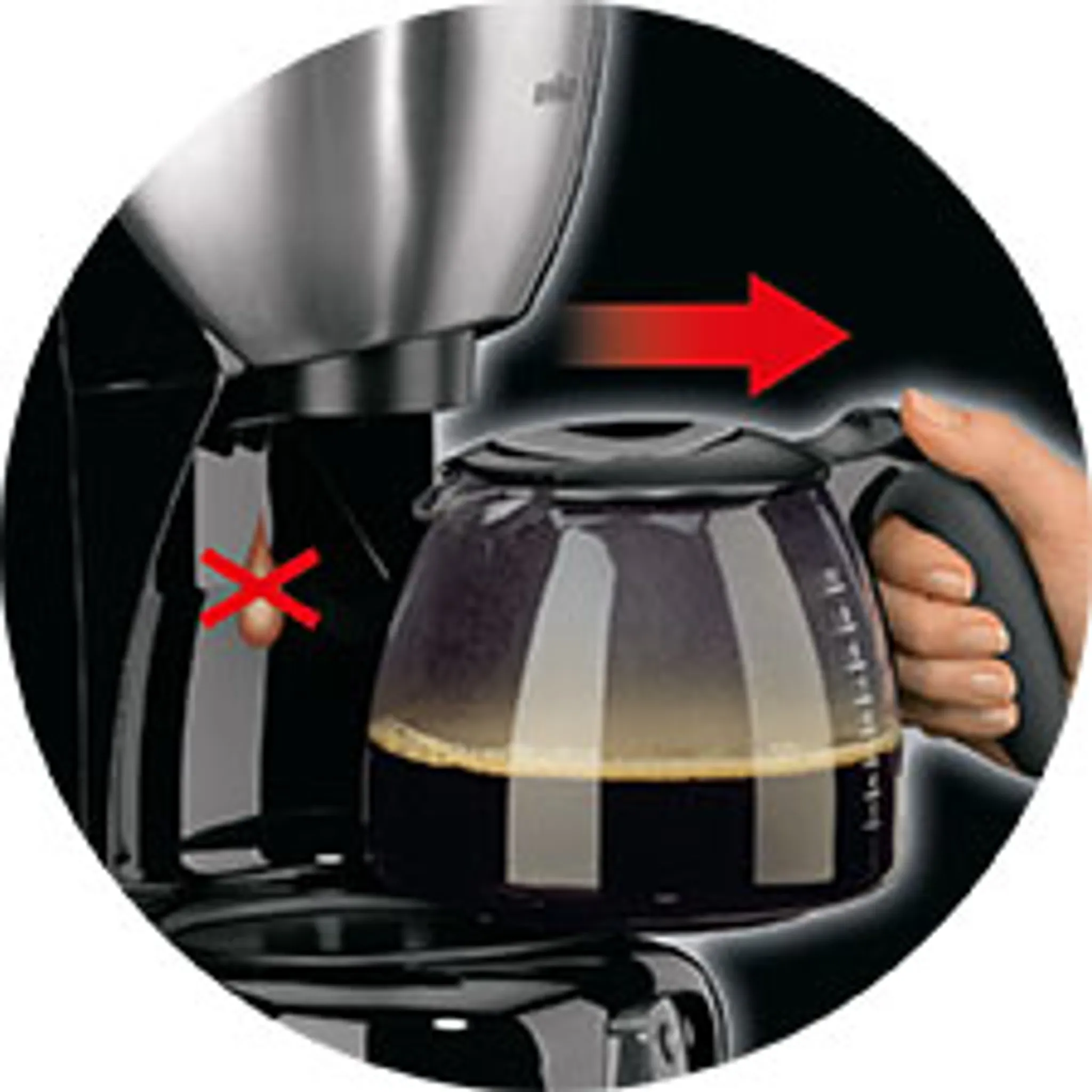 Acciaio inossidabile macchina per caffè Braun KF 570/1 Libera installazione Semi-automatica Macchina da caffè con filtro 10tazze Nero 