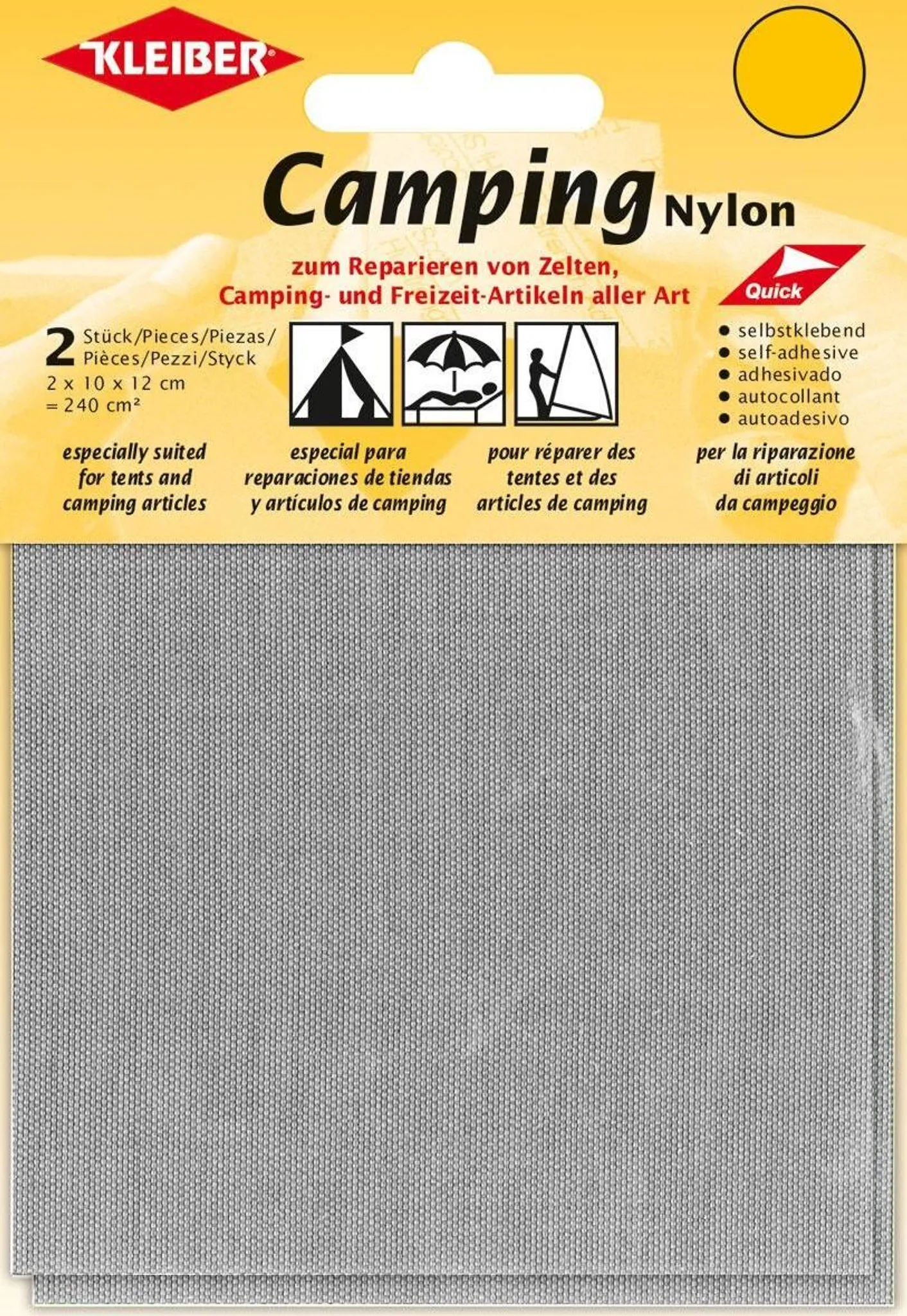 KLEIBER Camping-Flicken Nylon selbstklebend hellgrau 2