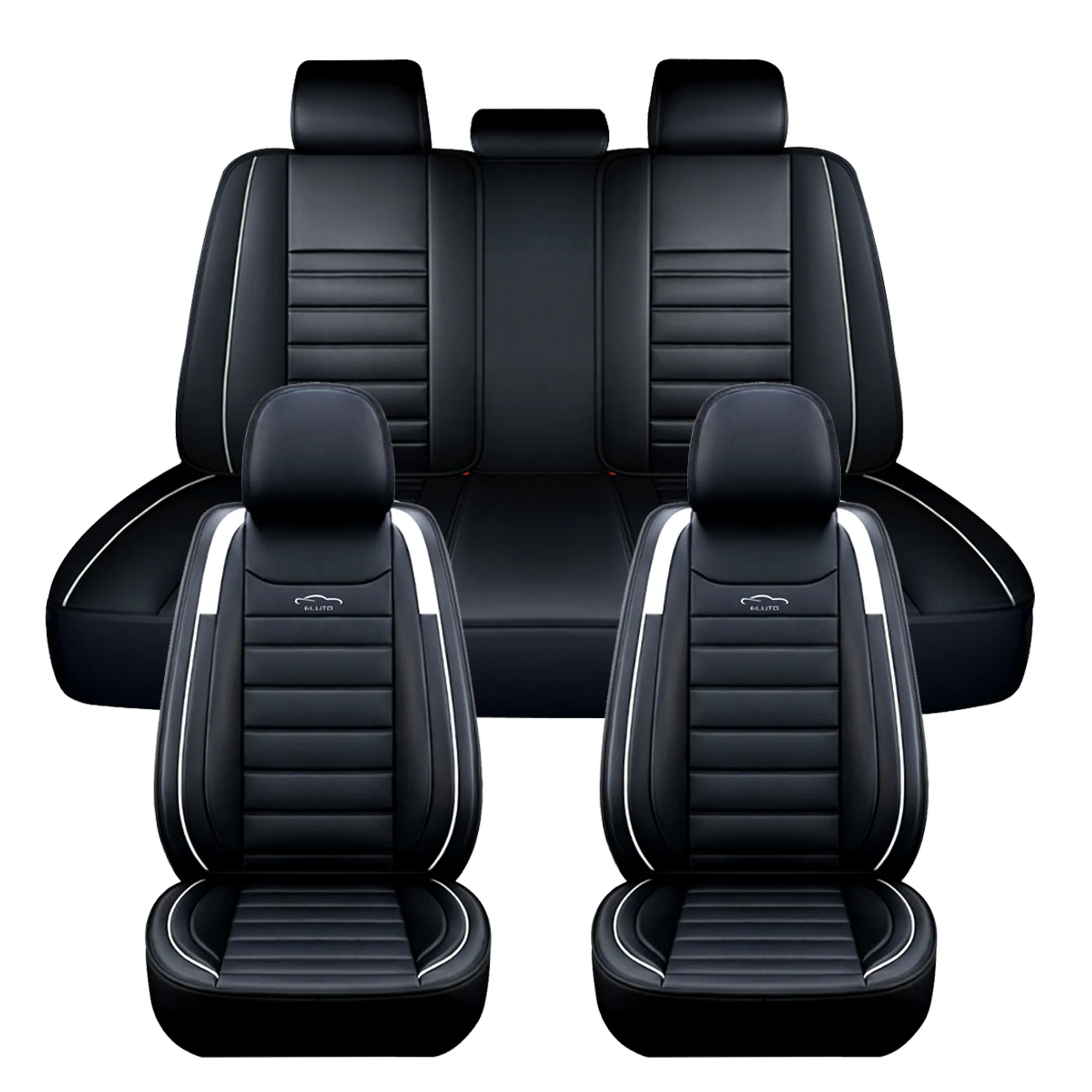 Sitzbezüge passend für BMW 5er (Schwarz-Braun) Komplett