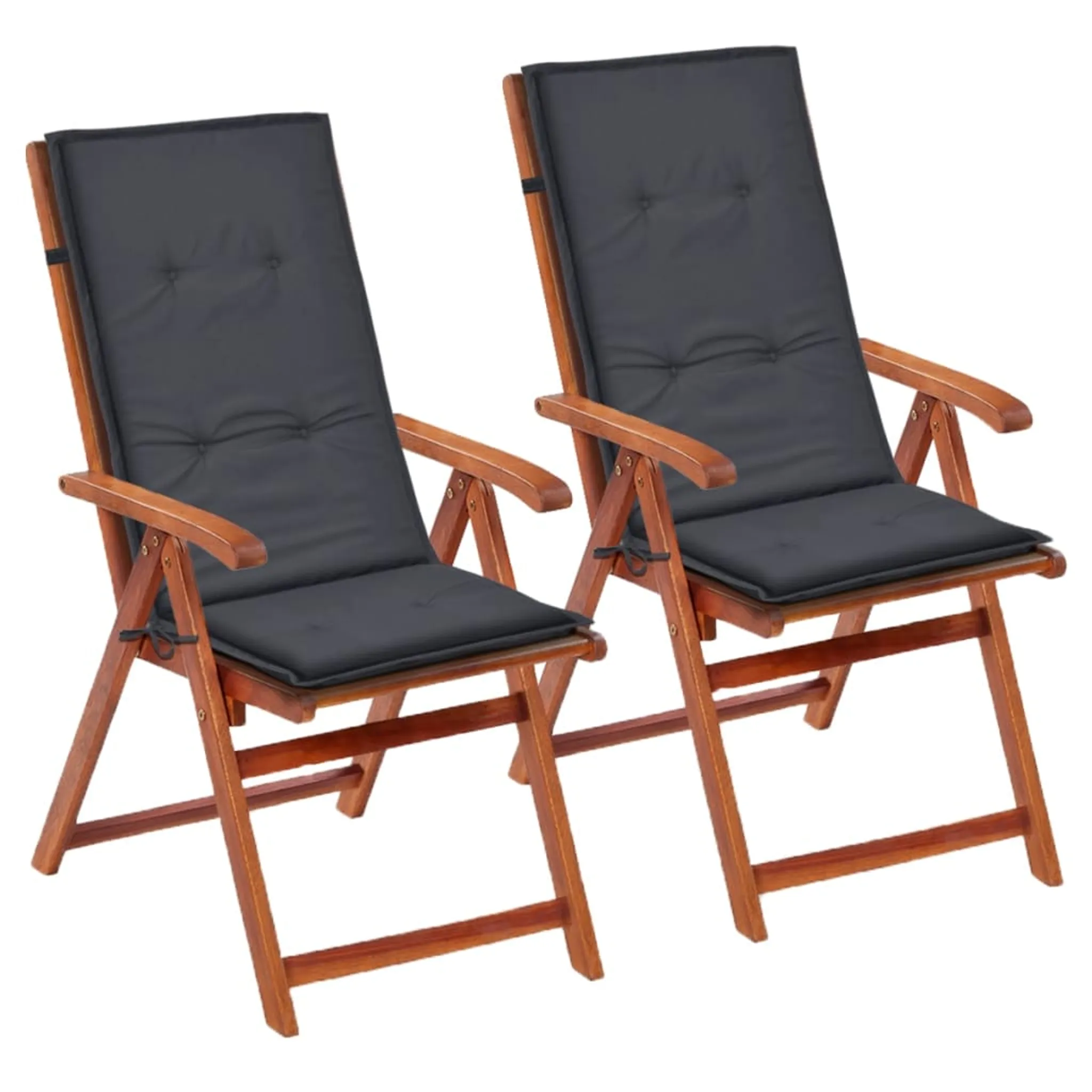 Relaxdays Stuhlauflage Set Gartenauflagen aus Polyester Gartenstuhlauflage 3x48x120 cm 2 Polsterauflagen für Hochlehner Beige 