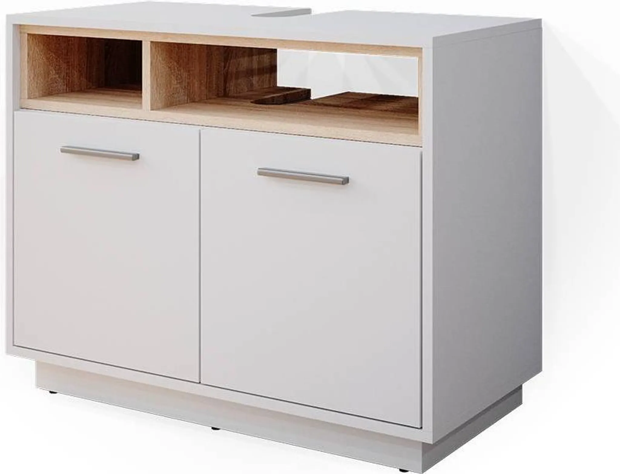 Vicco Armadio Per Il Bagno Karen, Sonoma/Bianco, 50 X 175 Cm Con 2 Porte 96719662