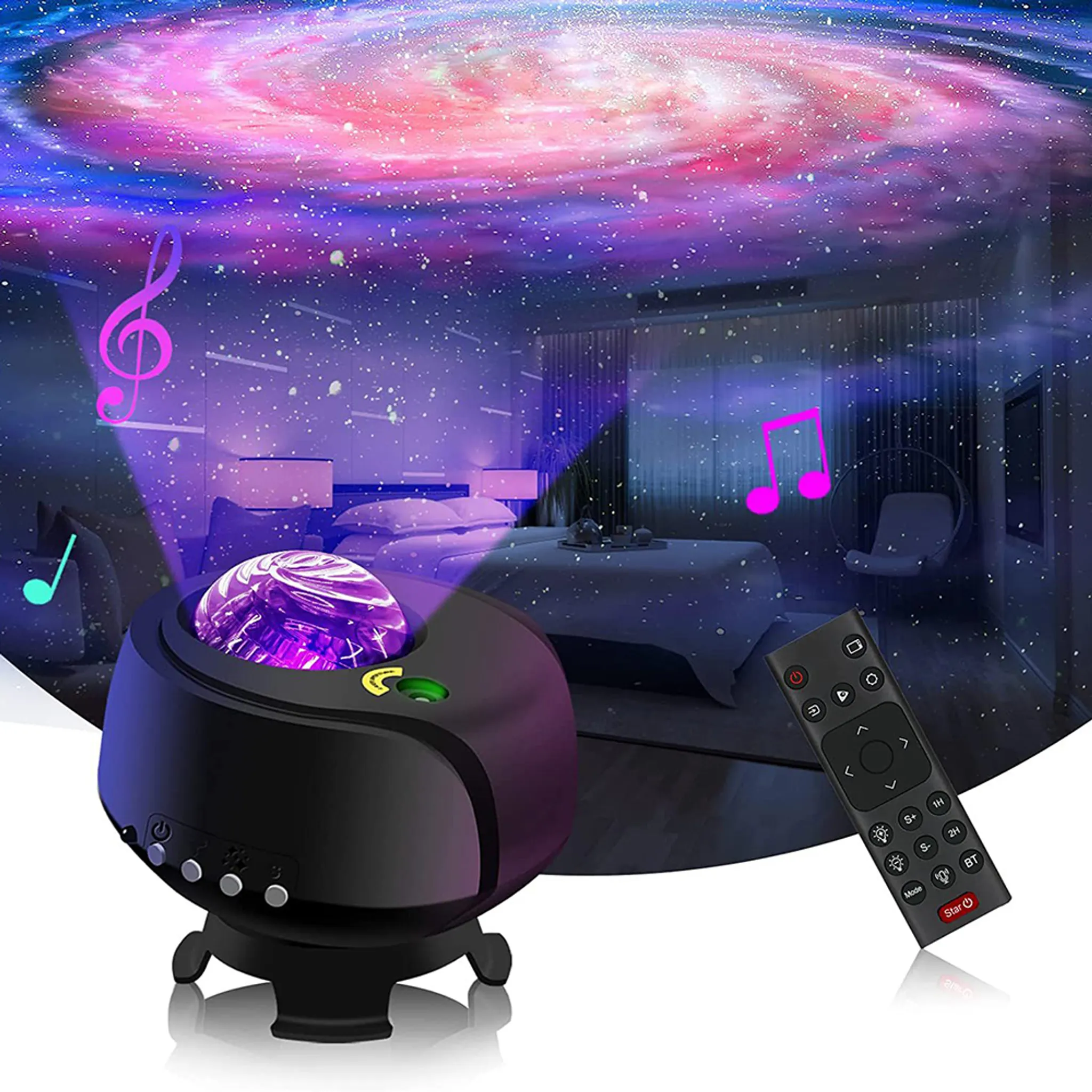 LED Sternenhimmel Projektor Lampe Nachtlicht GalaxyStarry Bluetooth Musik  Aurora 