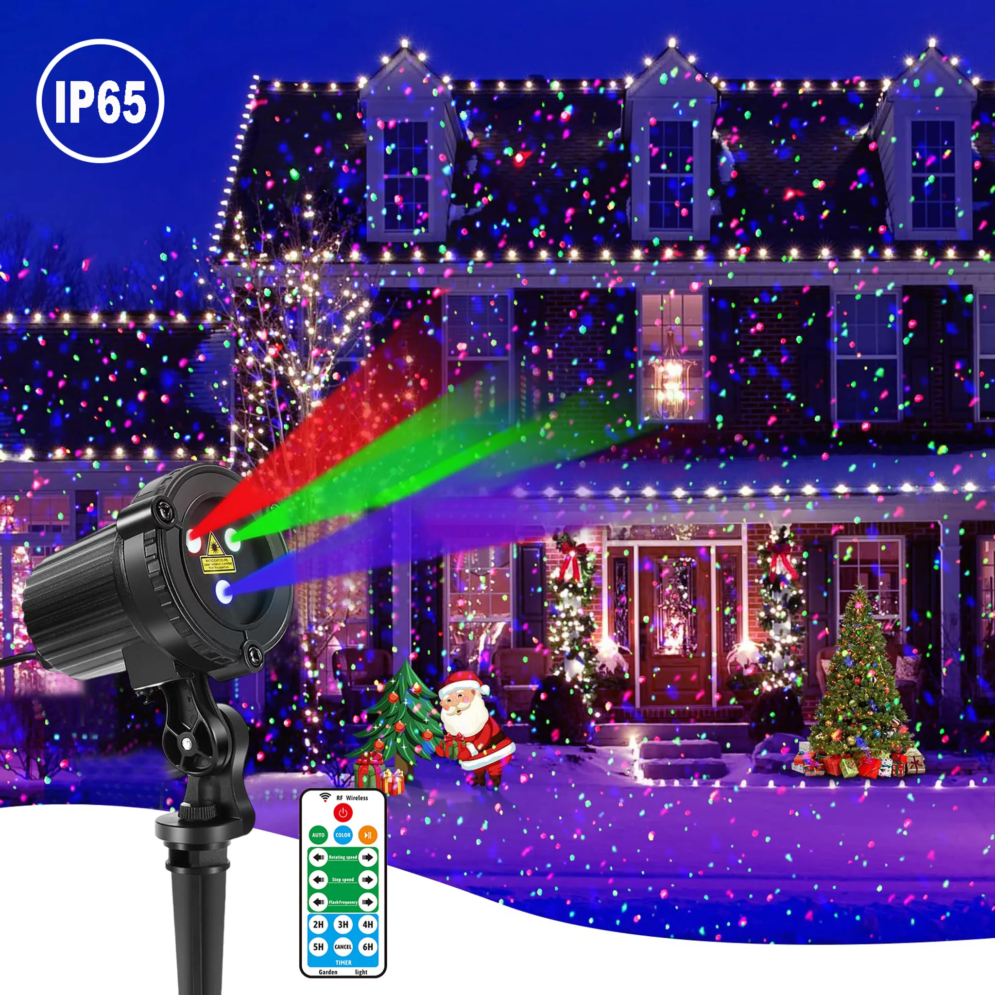 LED Projektionslampe Außen Innen IP65, RGB Laserstrahler
