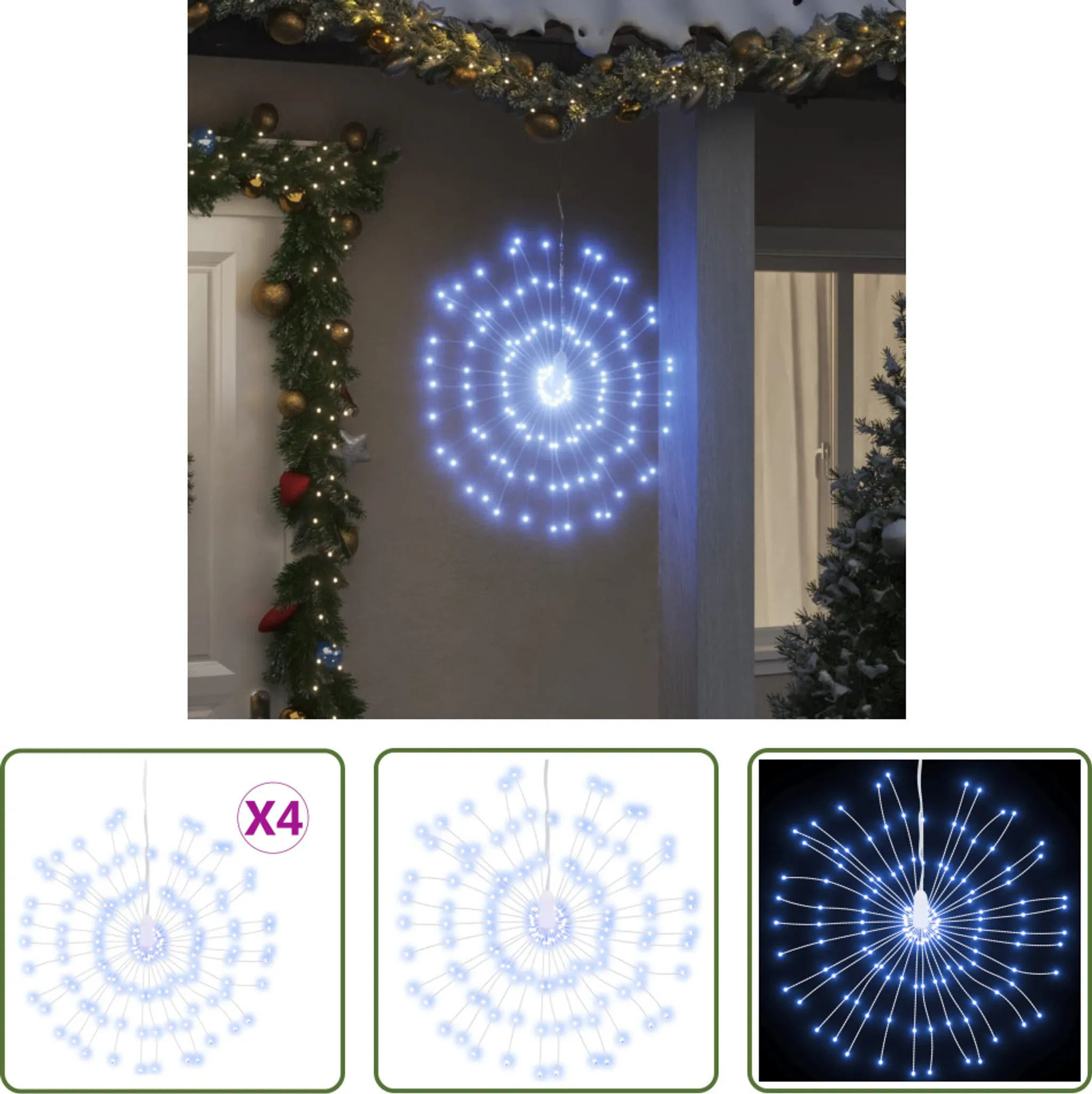 Ghirlanda Natalizia Con 50 Luci LED E 320 Punte – Con Timer, Per Interni Ed Esterni - 2