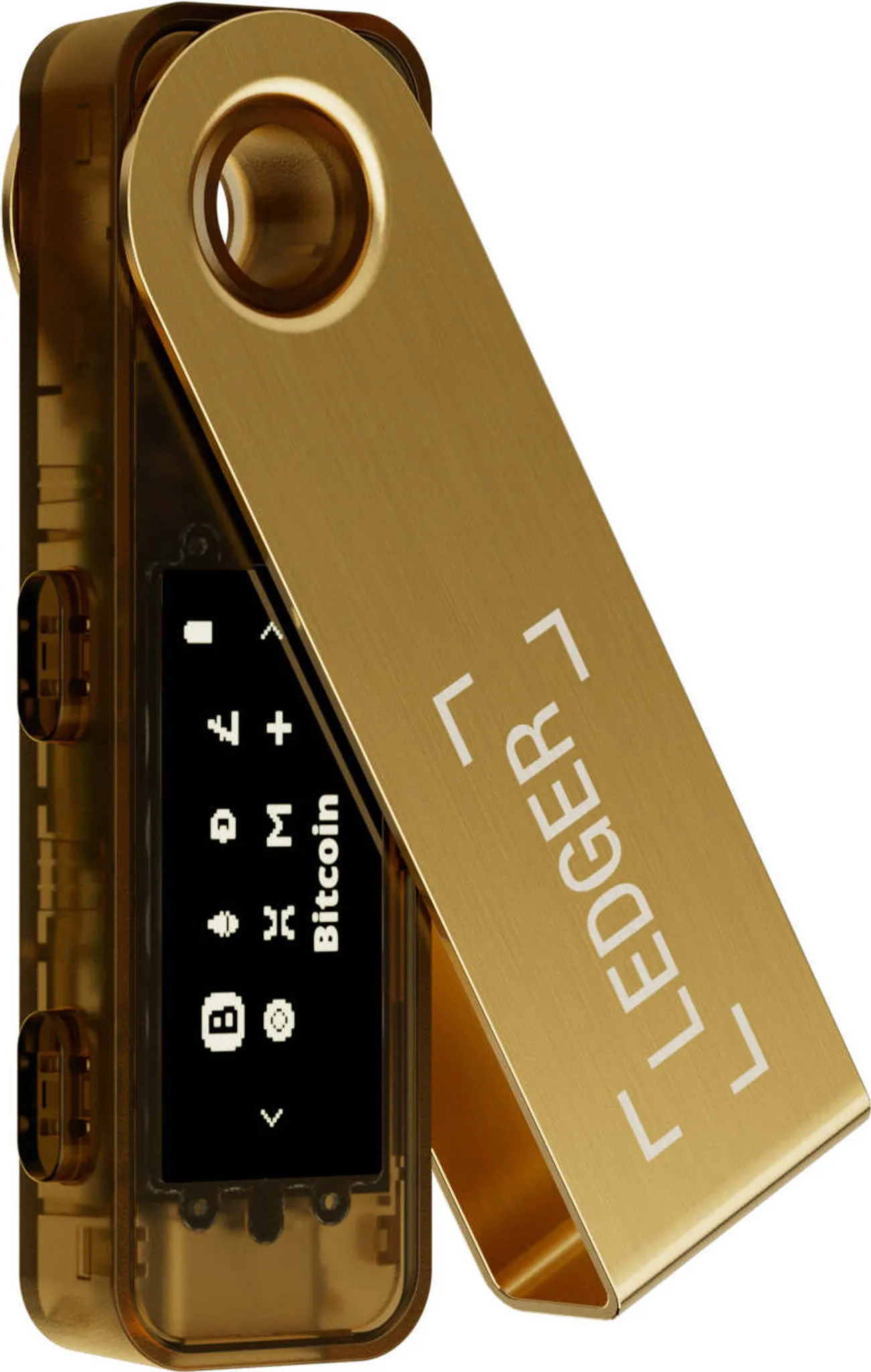 Portefeuille Ledger Nano S Plus Golden pour cryptomonnaies