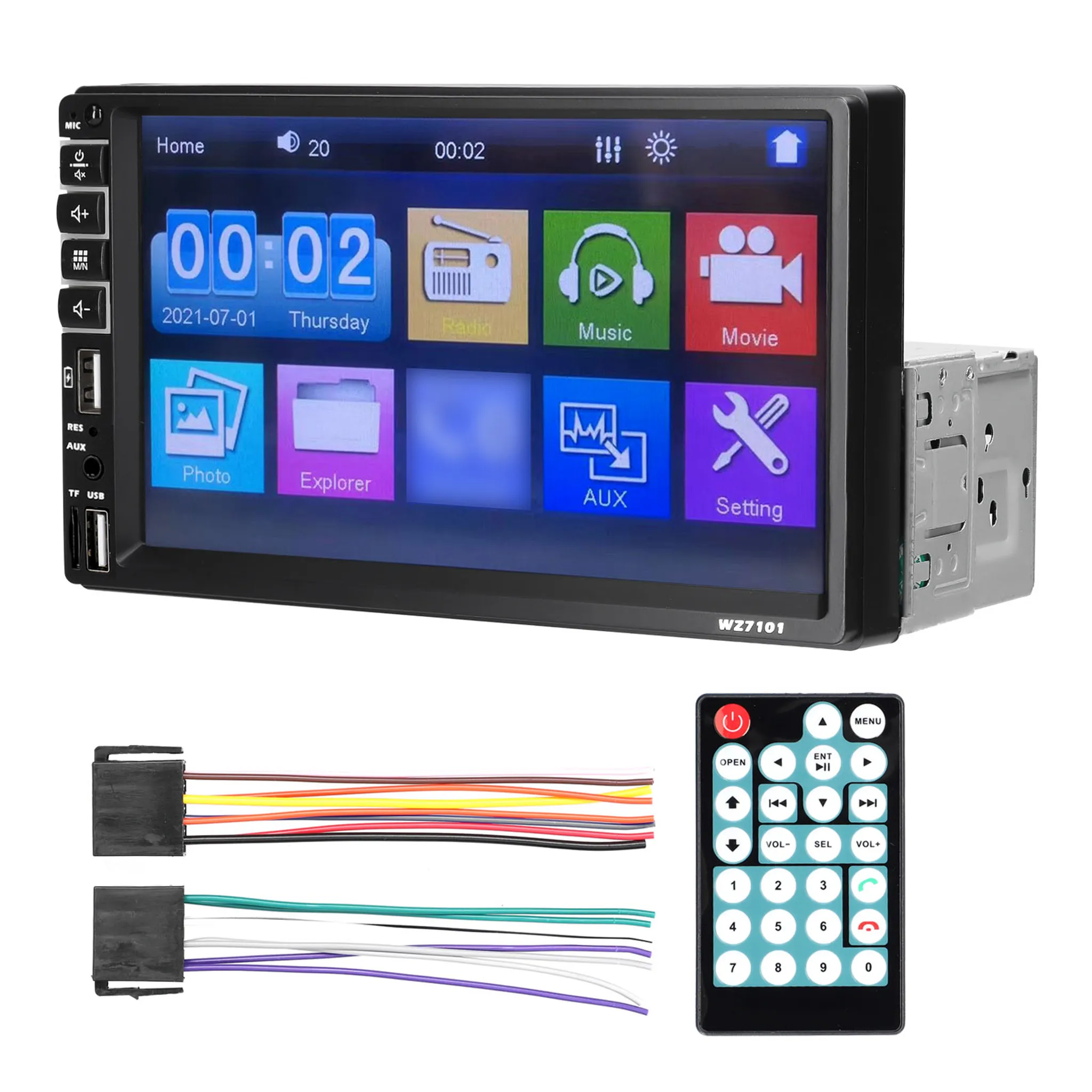 Einzel-DIN-Autoradio 7-Zoll-LCD-Touchscreen-Monitor BT MP5