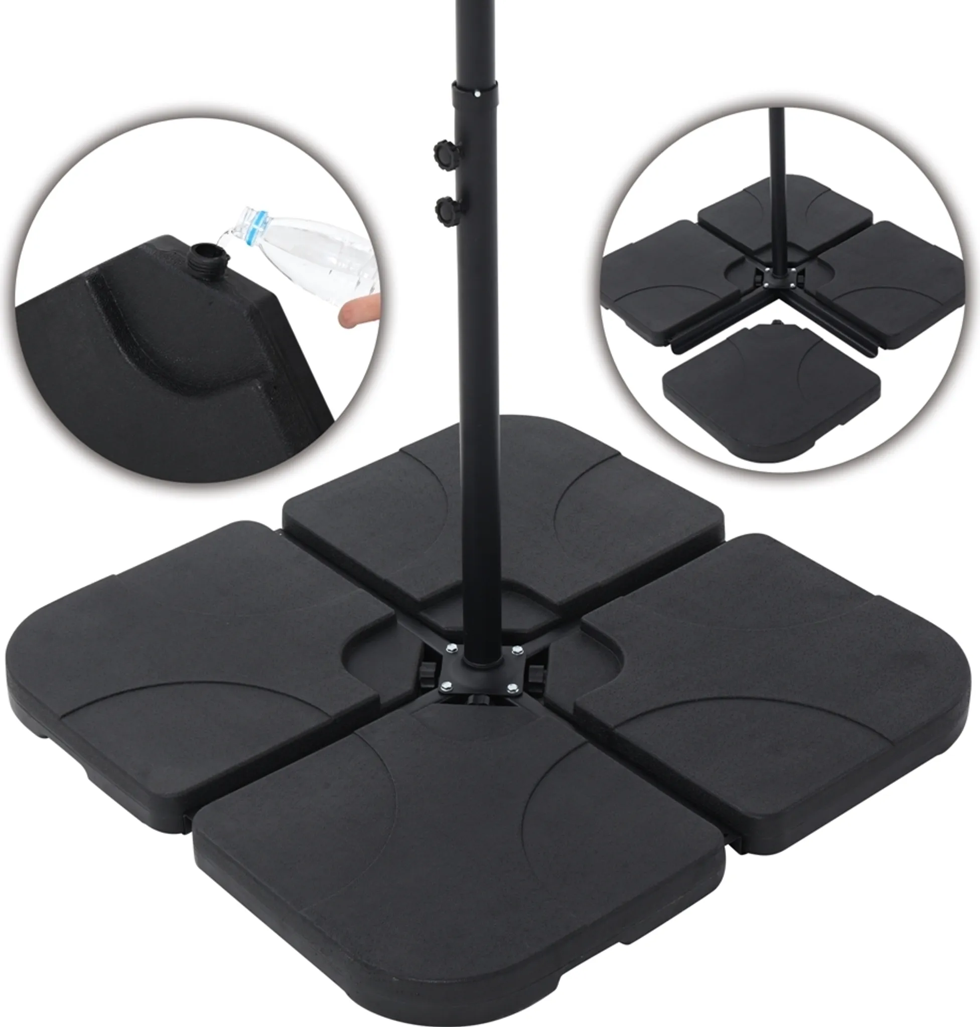 COSTWAY Schirmständer 45 Liter - Befüllbar Mit Wasser/Sand Für Ampelschirme