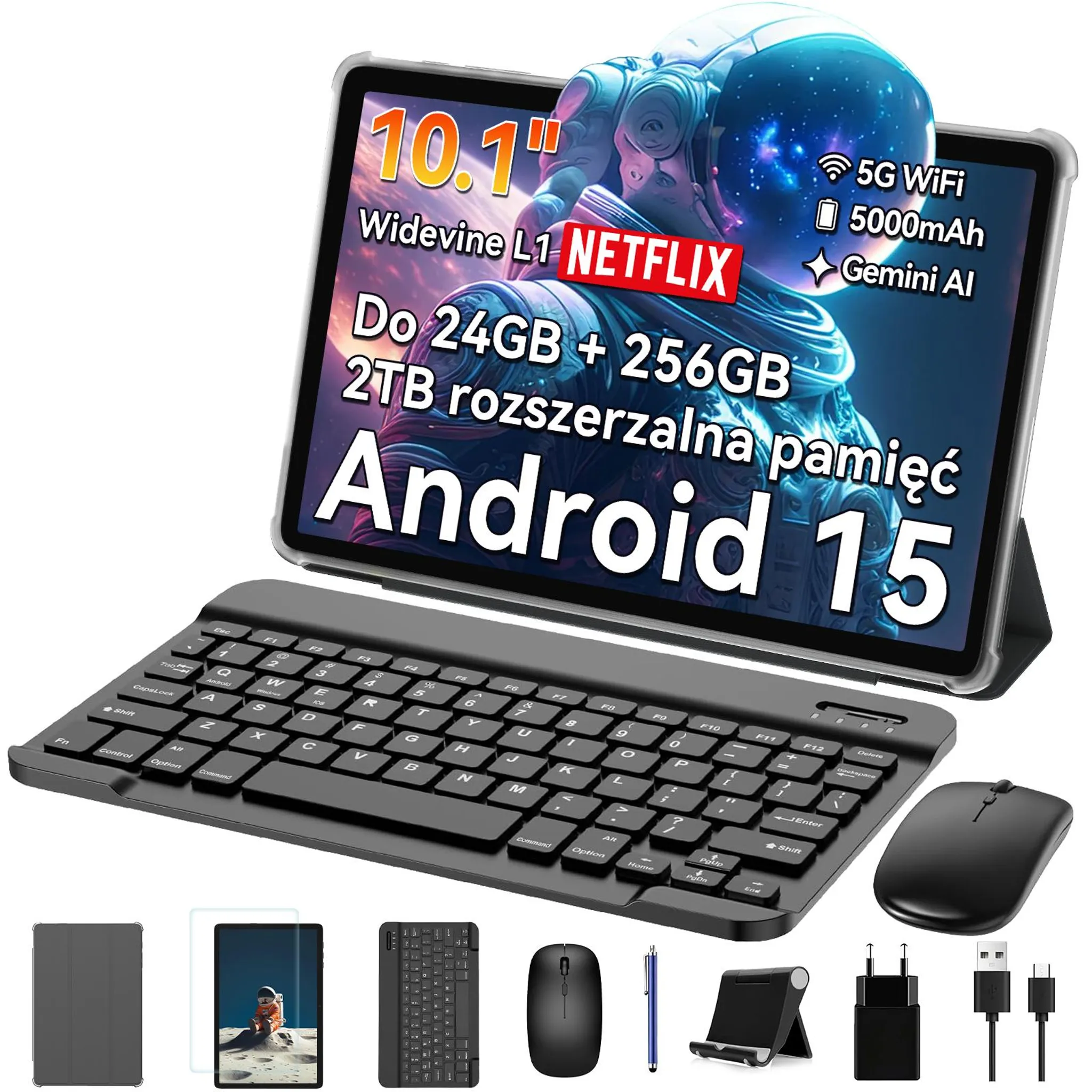 Tabwee T20 android15 10.1インチ タブレットPC TABWEE T20 10.1'' Android 15 Set Tablet, 24GB (8+16GB z