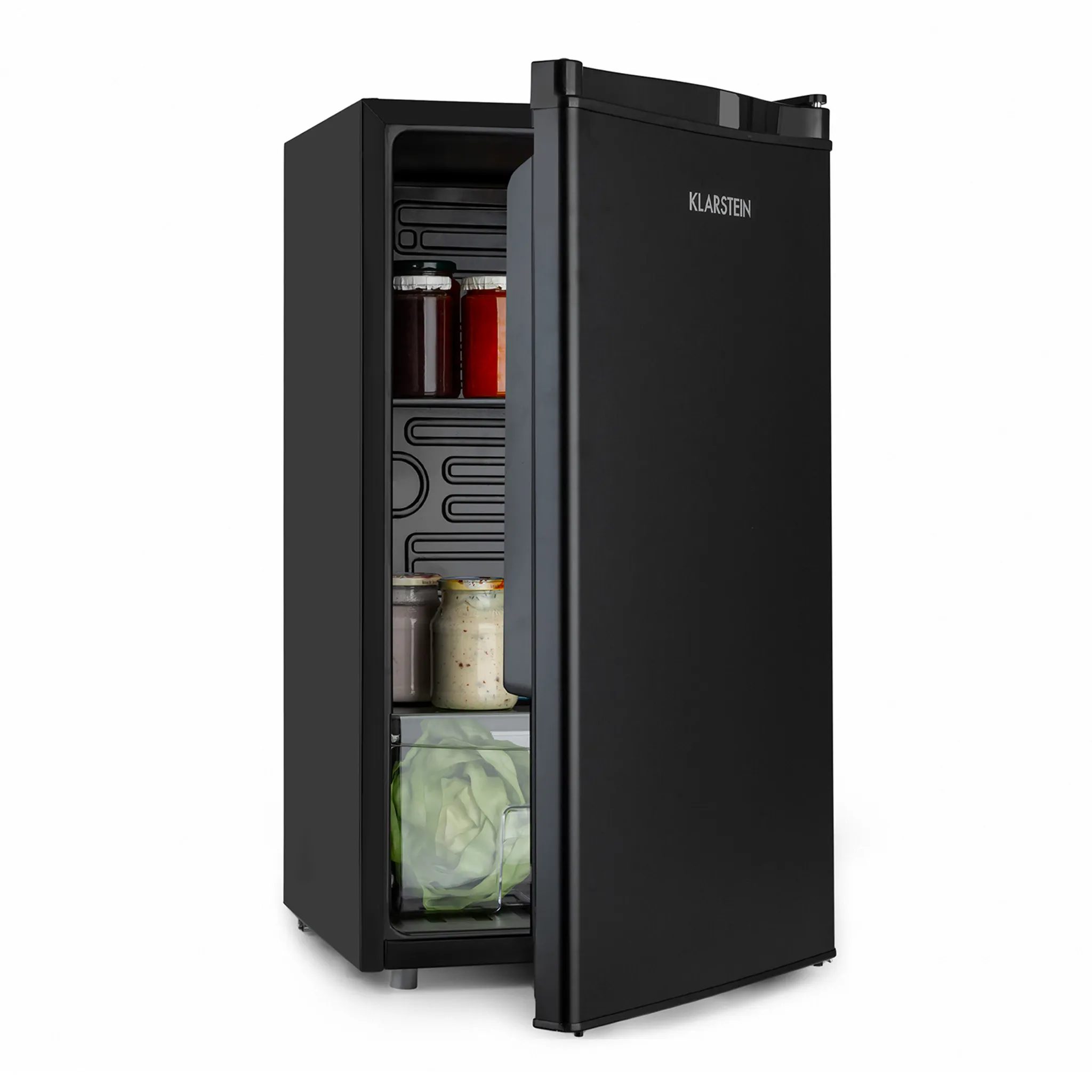 Schwarzer Mini kühlschrank mit Gefrierfach, 3,2 cu. ft kompakter