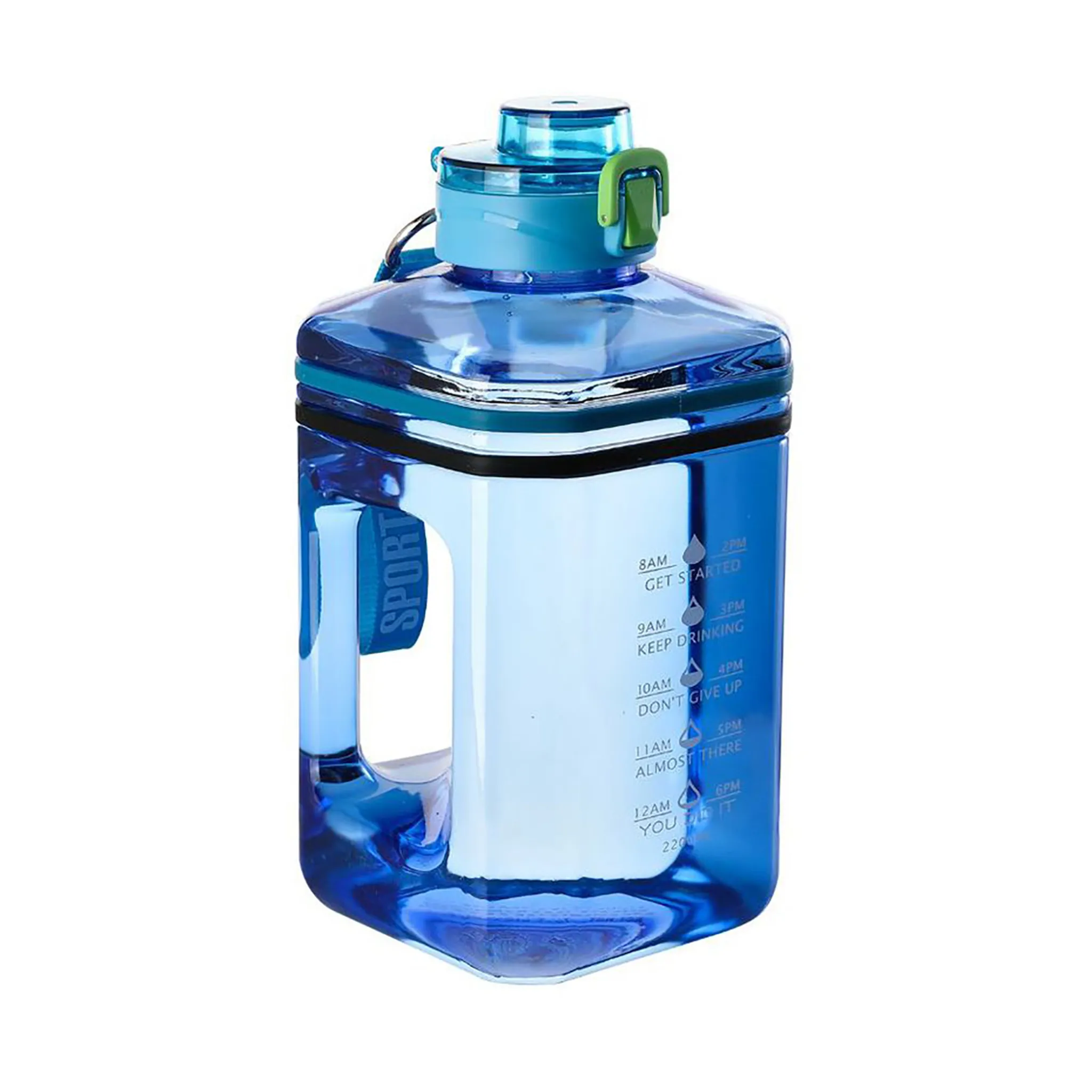 2.2l große Kapazität Sport Wasserflasche Gym Trinkwasser Flasche
