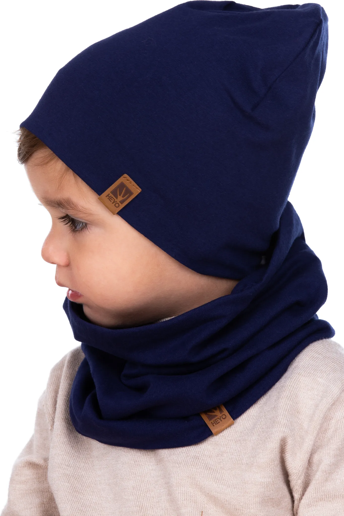 Kuyou Schal & Beanie Set – Navy Blau, Warm, Atmungsaktiv, Für Herren Im Winter