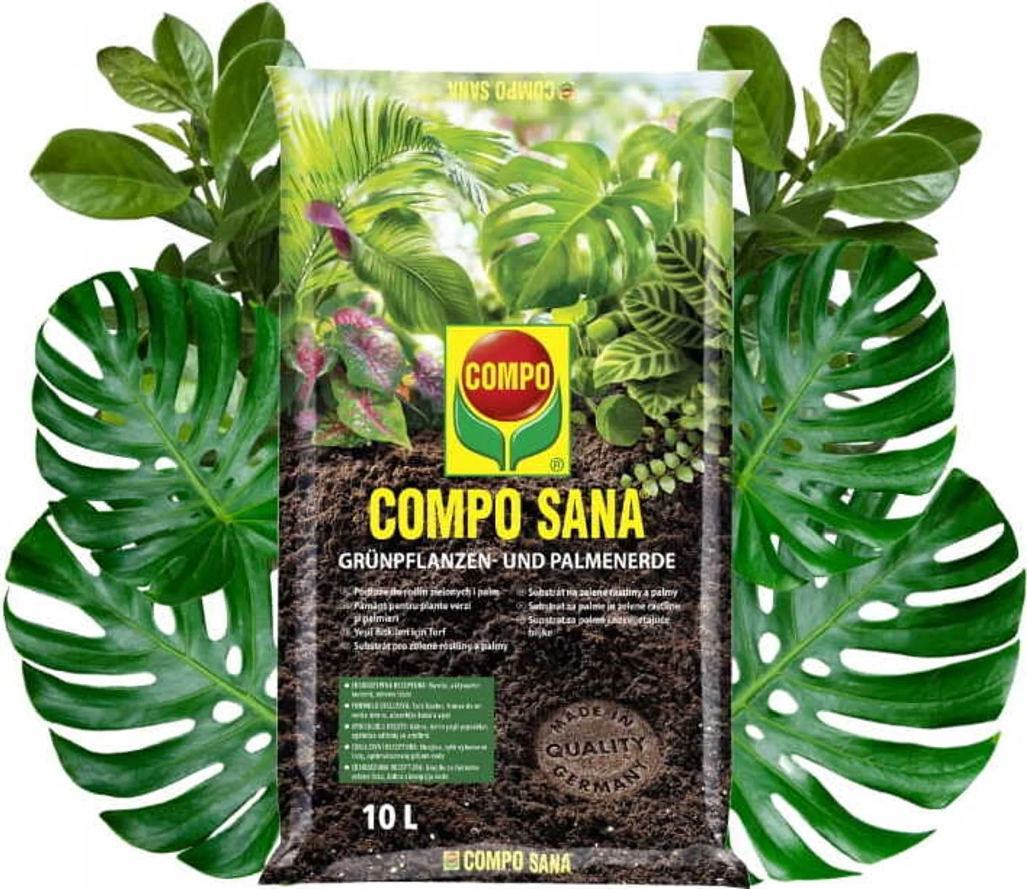 Compo Sana Substrat fr Grnpflanzen und Palmen 10L Torf,
