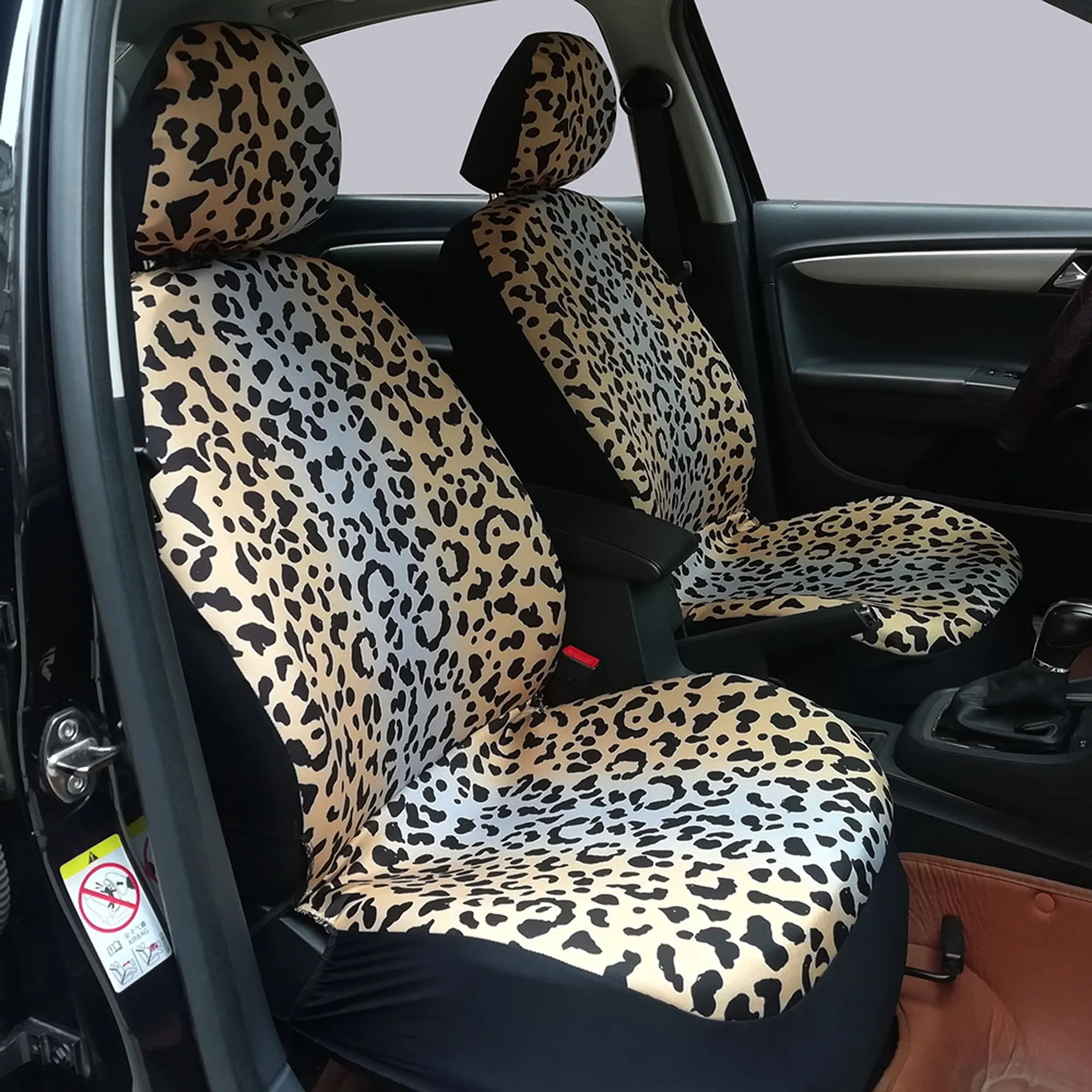 Tiger und Leoparden Design Vordersitzbezug-Set 2er Pack Wölfe Pfauen Komfortables Fahrersitzbezug-Muster für die meisten Autos PURATEN Autositzbezüge weiches 