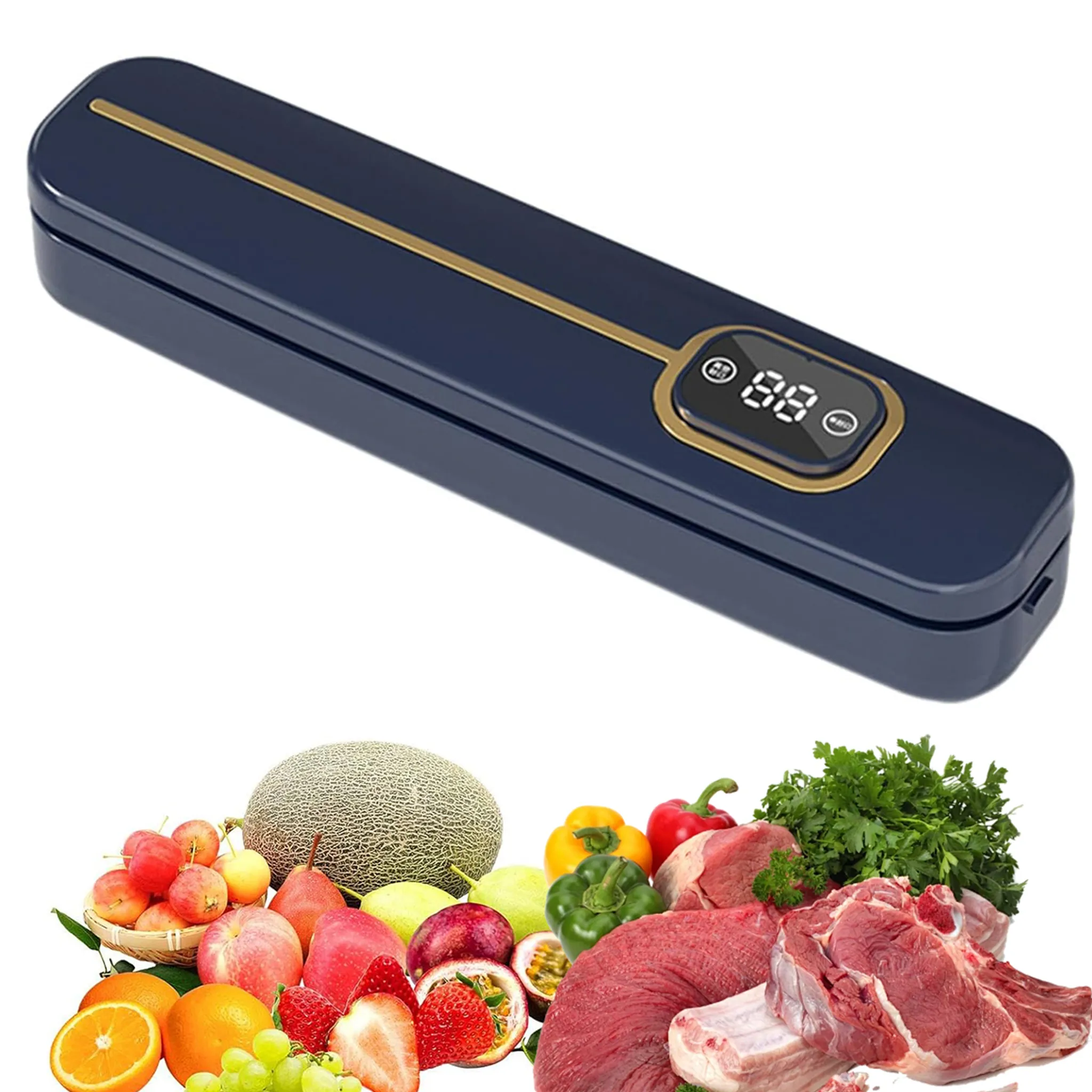 Produktbild von Tragbares Vakuumiergerät – USB Wiederaufladbar, Handheld, Mini-Kompressionspumpe Für Lebensmittel, Weiß
