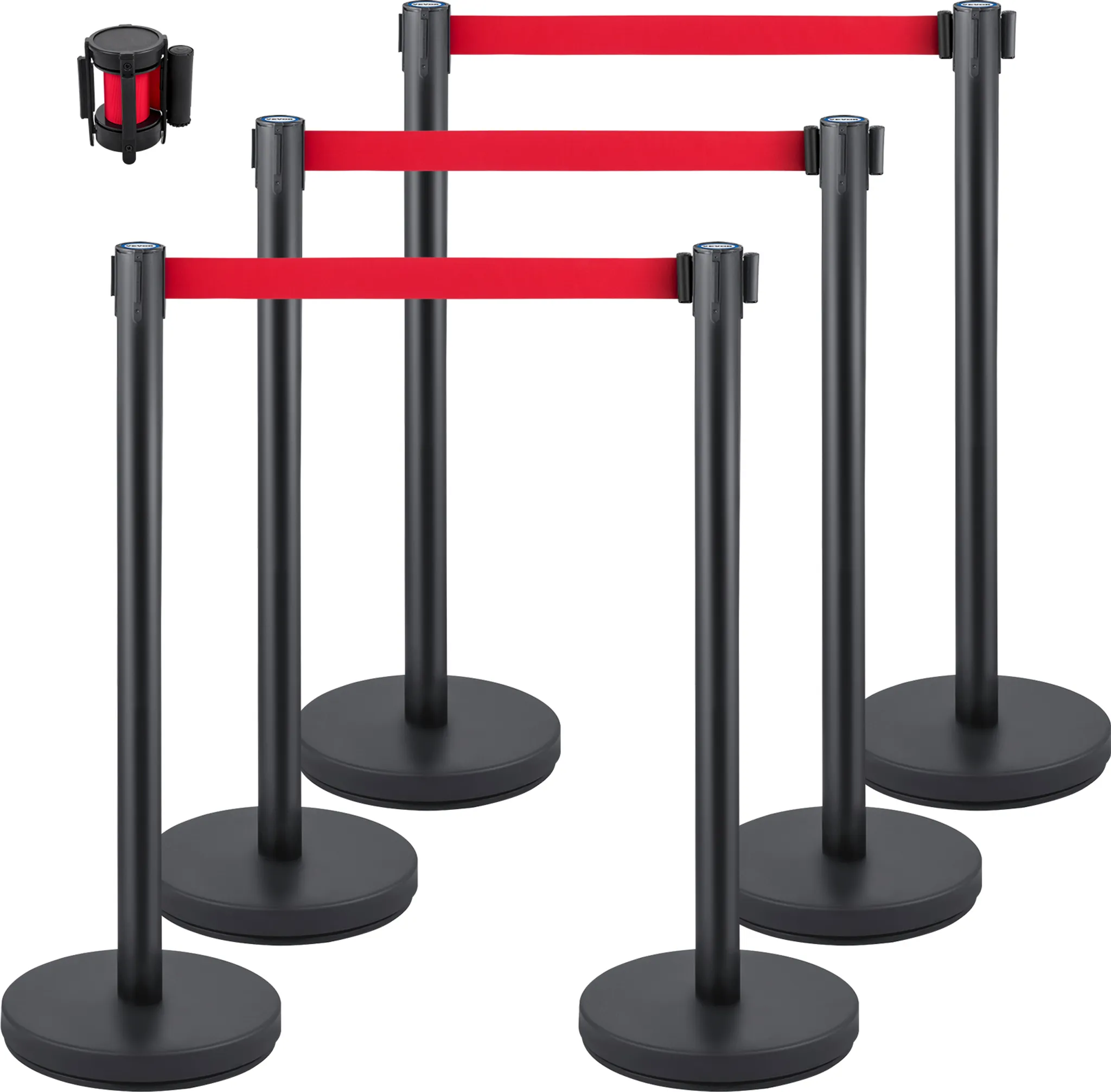 SucceBuy Absperrpfosten 6-teilig, Personenleitsystem Set SucceBuy Absperrpfosten 6-teilig, Personenleitsystem Set