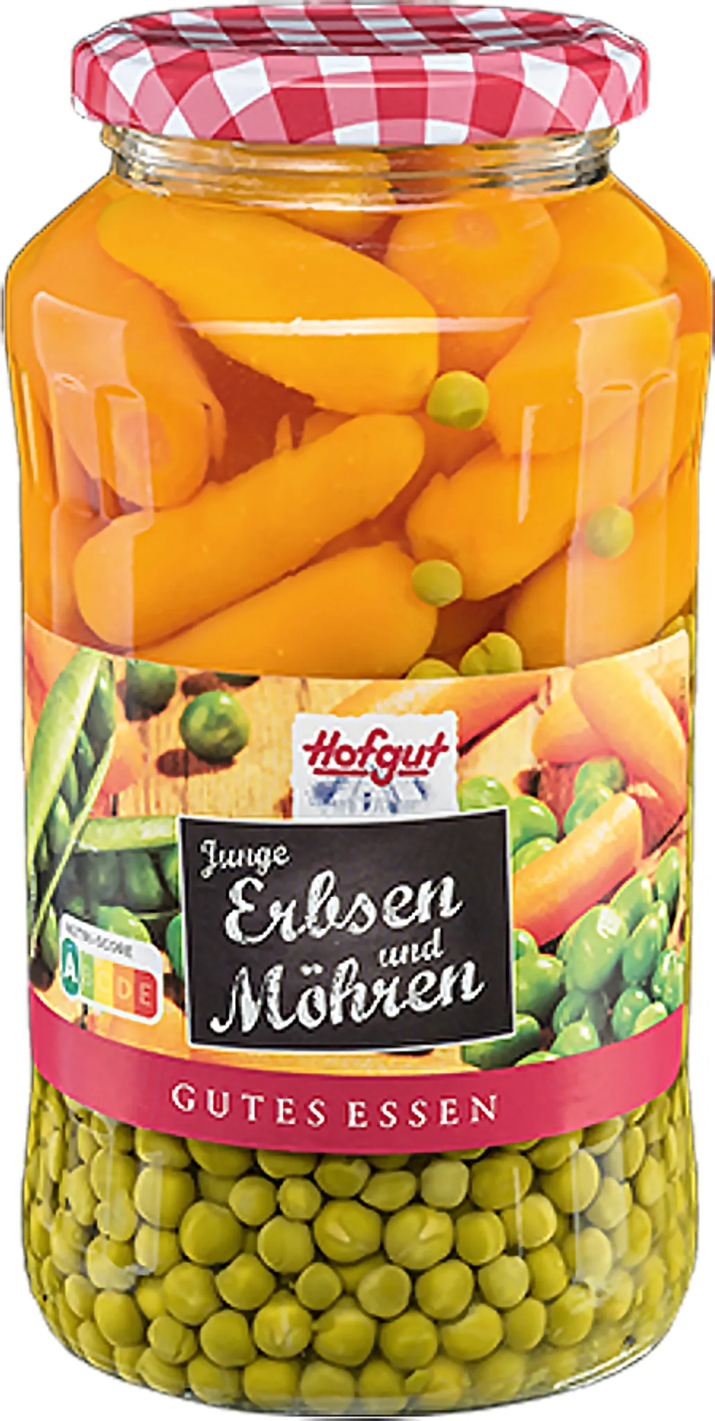 Hofgut Erbsen s.f. m. Moehren (720ml Glas) Konserven