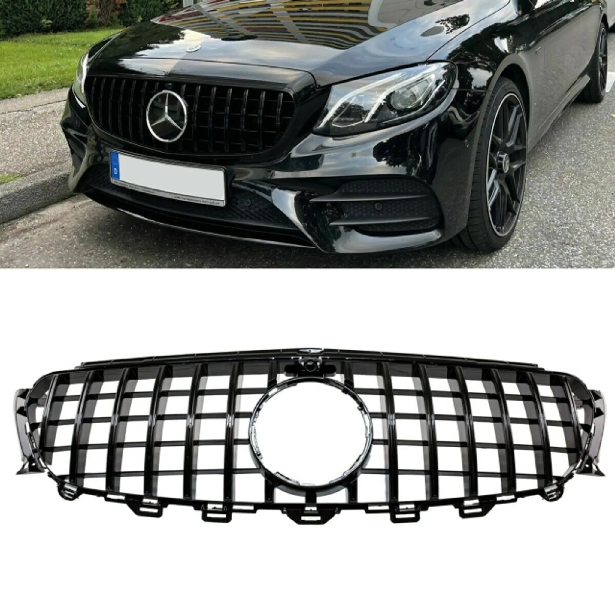 Kühlergrill Schwarz Carbon Glanz passend für Mercedes E Klasse