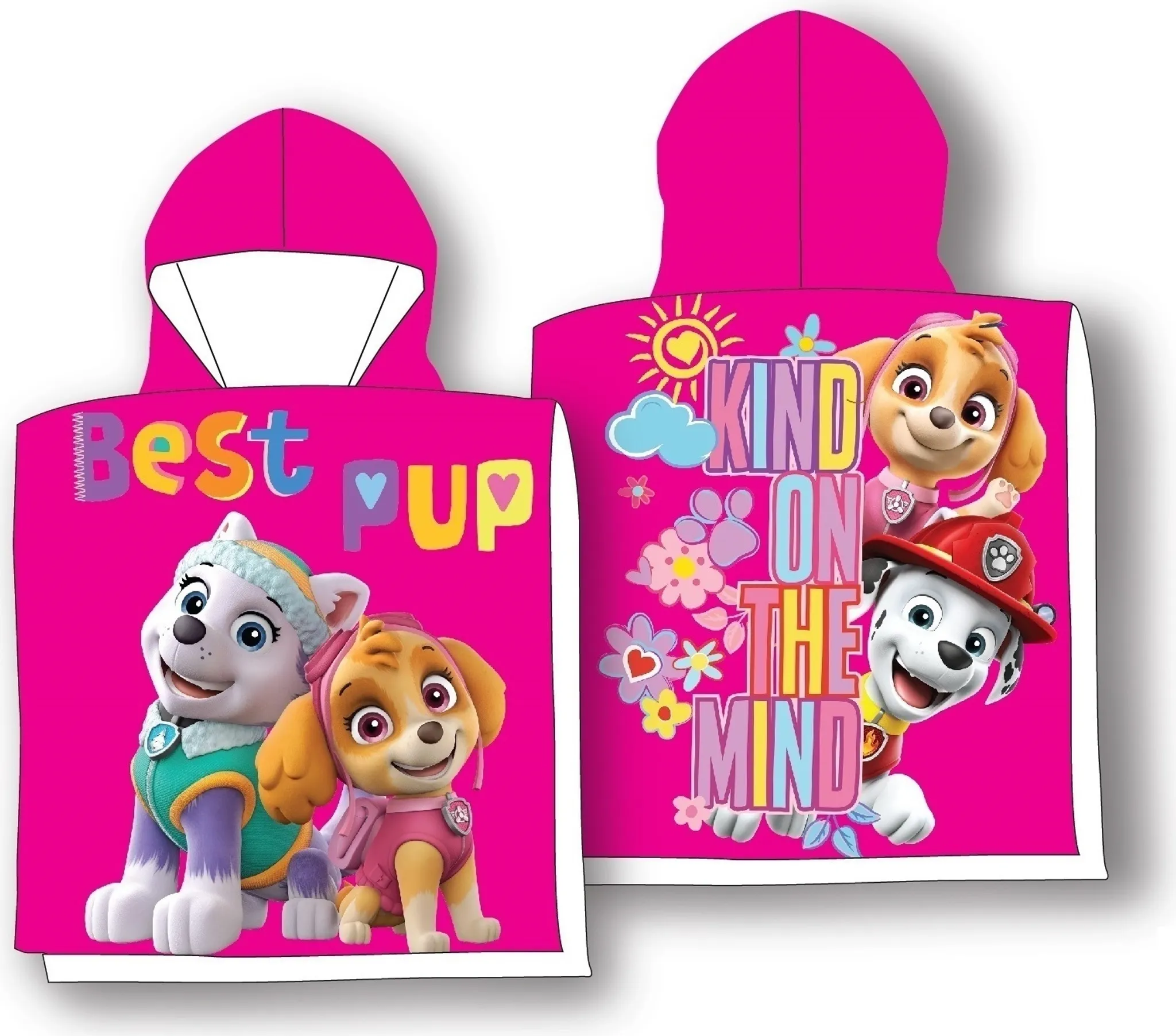 Poncho Da Bagno Per Bambini Con Cappuccio - Motivo Pompieri - 100% Cotone Spugna 460g/m² - Per Piscina E Spiaggia - 3
