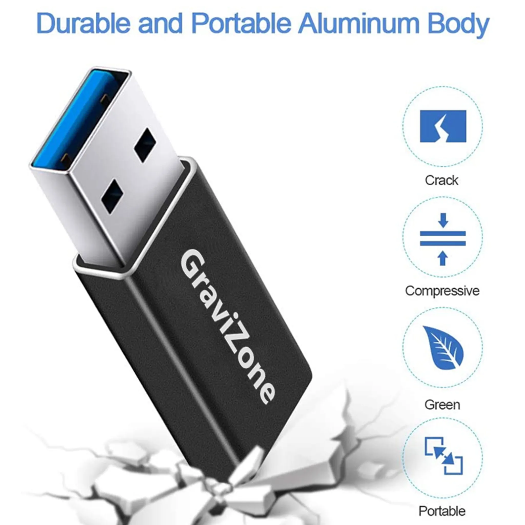 GraviZone USB Adapter Stecker USB C OTG
