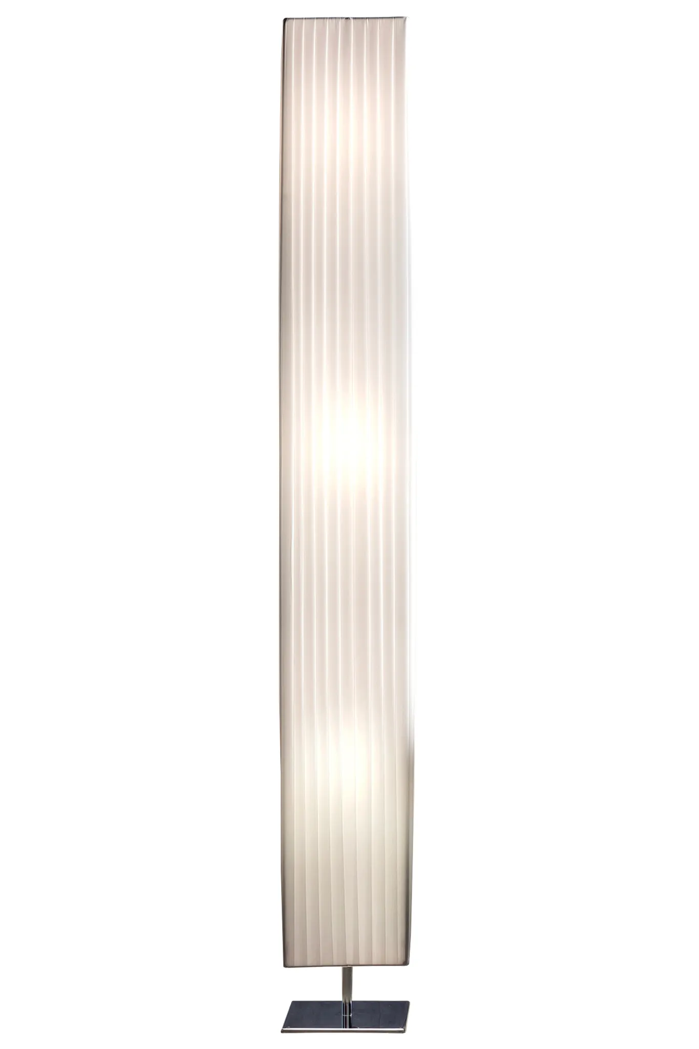 SalesFever Stehleuchte 160 cm eckig | Plissee Latex-Lampenschirm |  verchromtes Metall